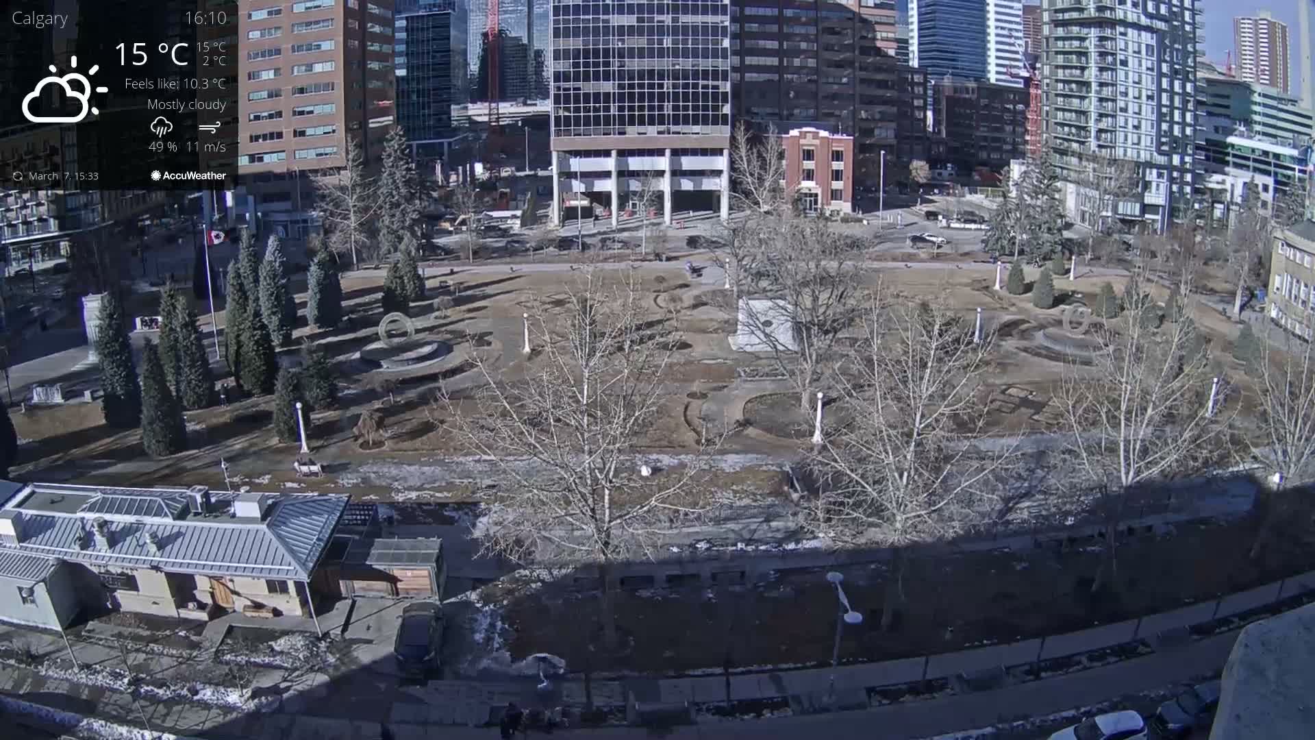 Calgary, Central Memorial Park Live Cam - Calgary, Rocky View County and Foothills County, Alberta, Canada