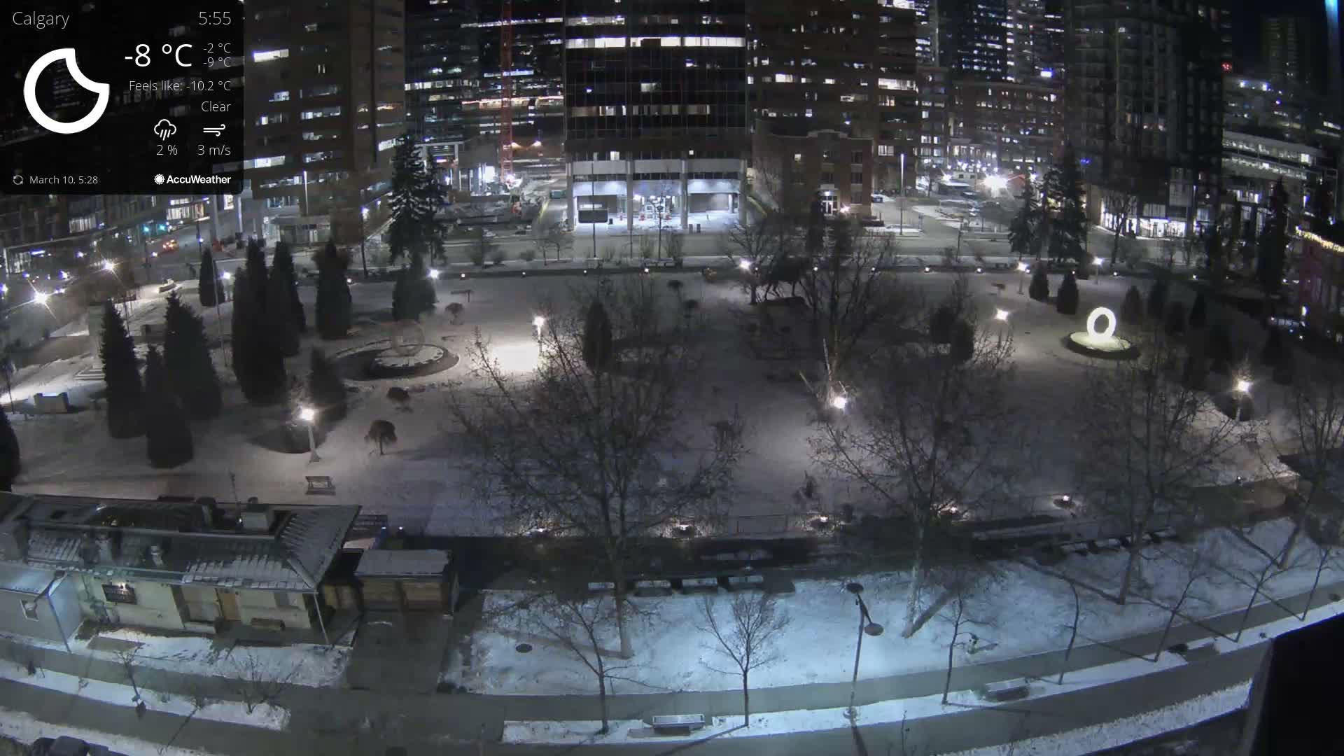 Calgary, Central Memorial Park Live Cam - Calgary, Rocky View County and Foothills County, Alberta, Canada