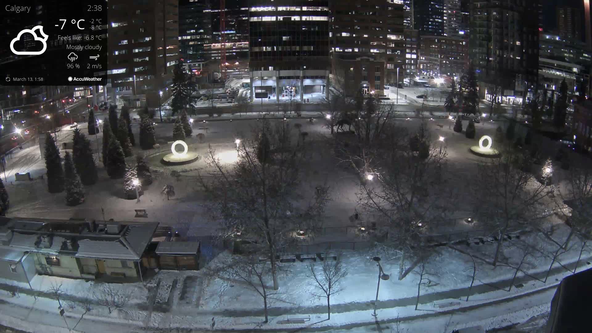 Calgary, Central Memorial Park Live Cam - Calgary, Rocky View County and Foothills County, Alberta, Canada