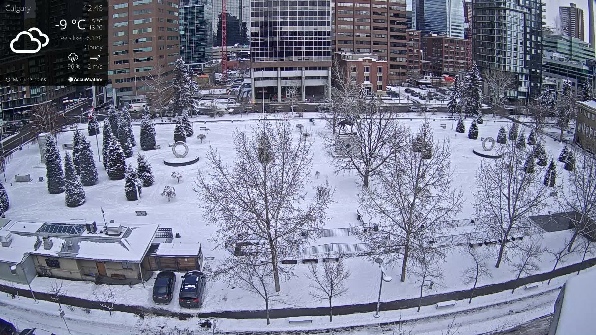 Calgary, Central Memorial Park Live Cam - Calgary, Rocky View County and Foothills County, Alberta, Canada