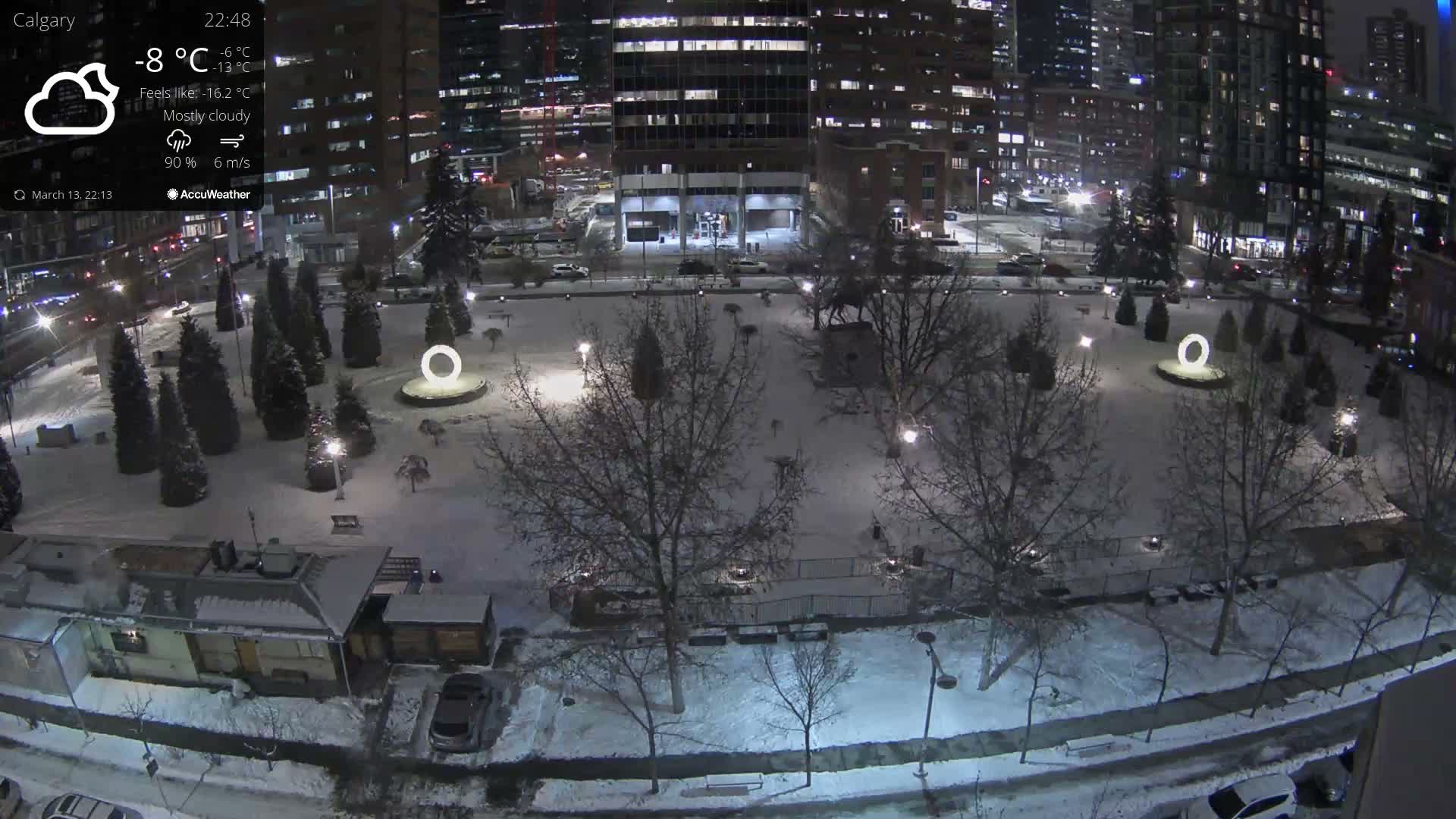 Calgary, Central Memorial Park Live Cam - Calgary, Rocky View County and Foothills County, Alberta, Canada