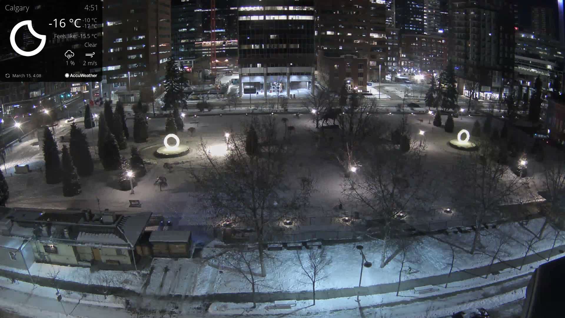 Calgary, Central Memorial Park Live Cam - Calgary, Rocky View County and Foothills County, Alberta, Canada