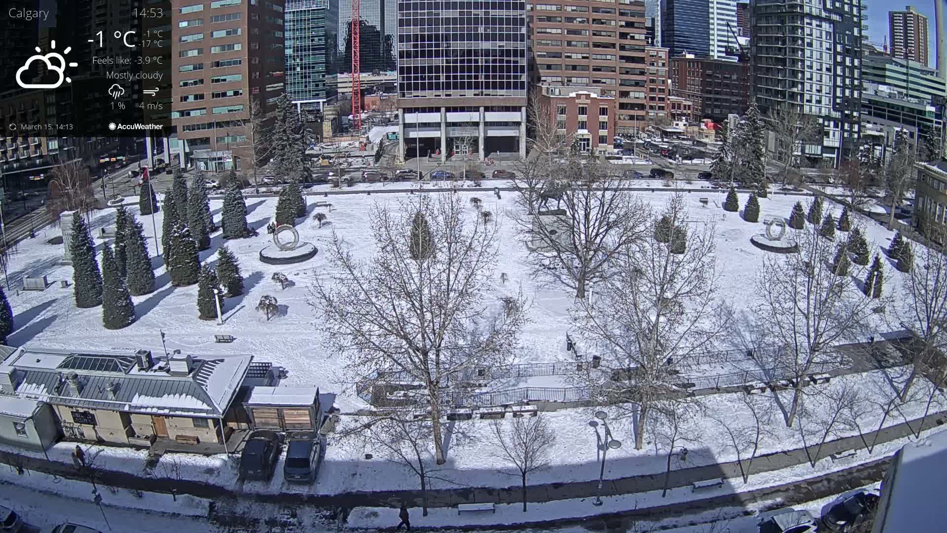 Calgary, Central Memorial Park Live Cam - Calgary, Rocky View County and Foothills County, Alberta, Canada