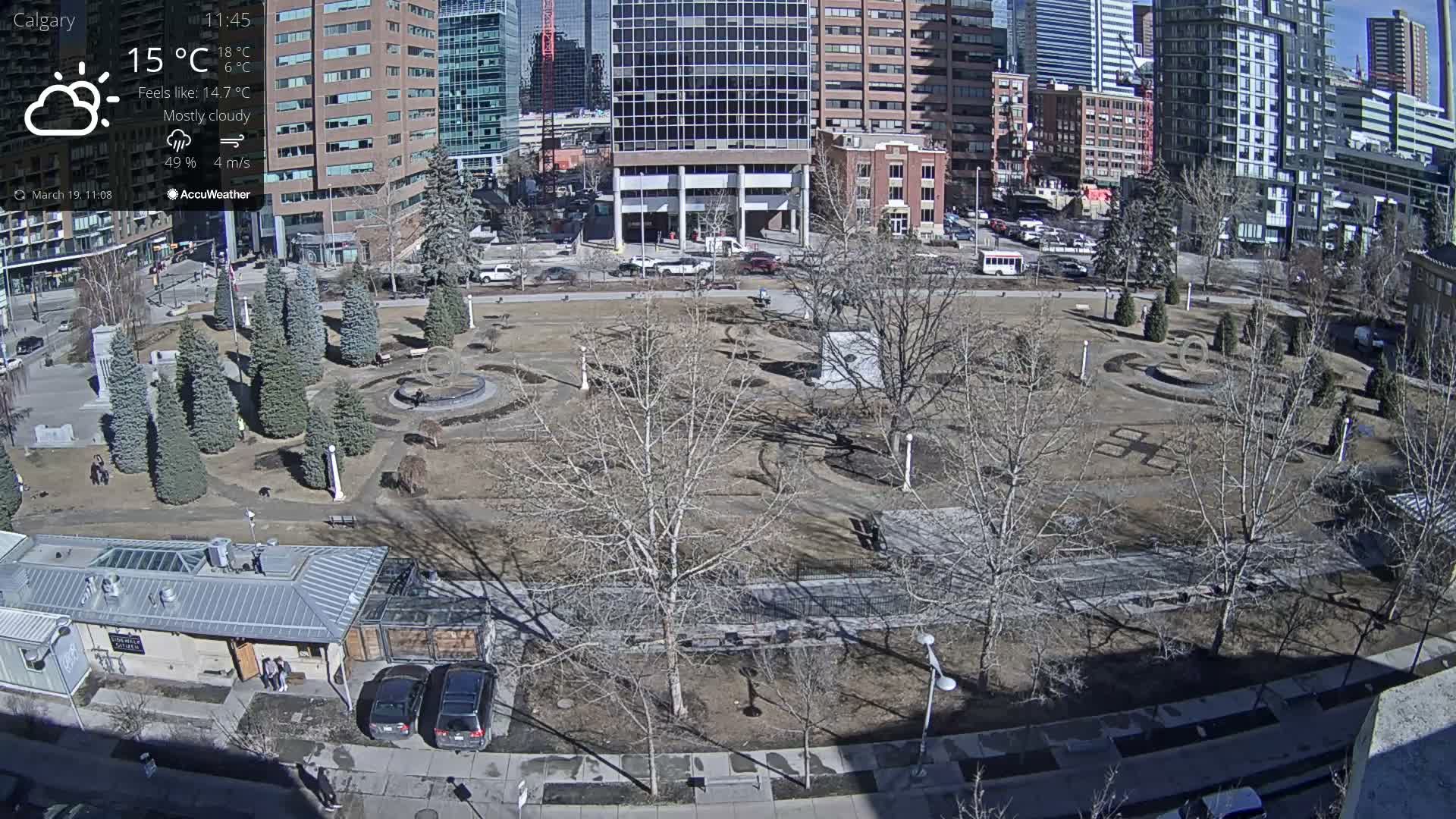 Calgary, Central Memorial Park Live Cam - Calgary, Rocky View County and Foothills County, Alberta, Canada