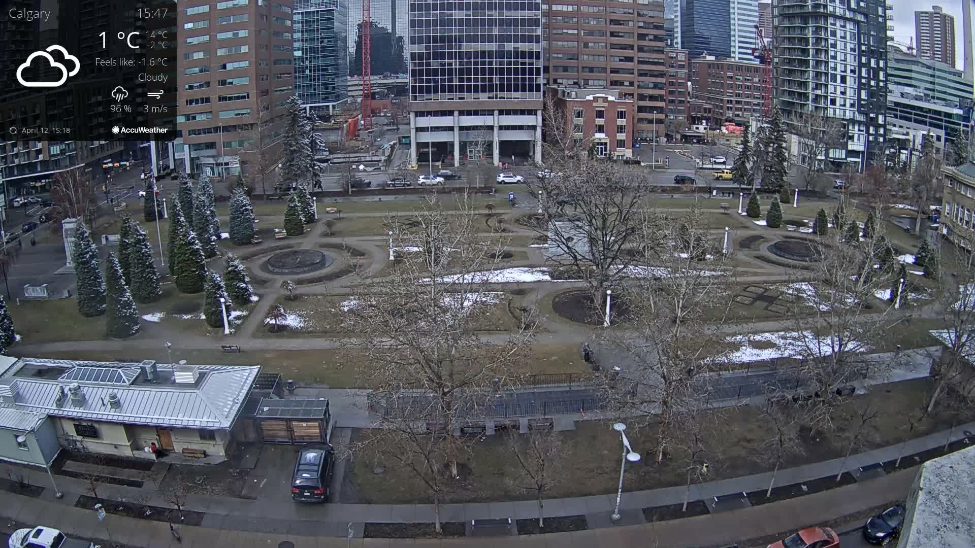 Calgary, Central Memorial Park Live Cam - Calgary, Rocky View County and Foothills County, Alberta, Canada