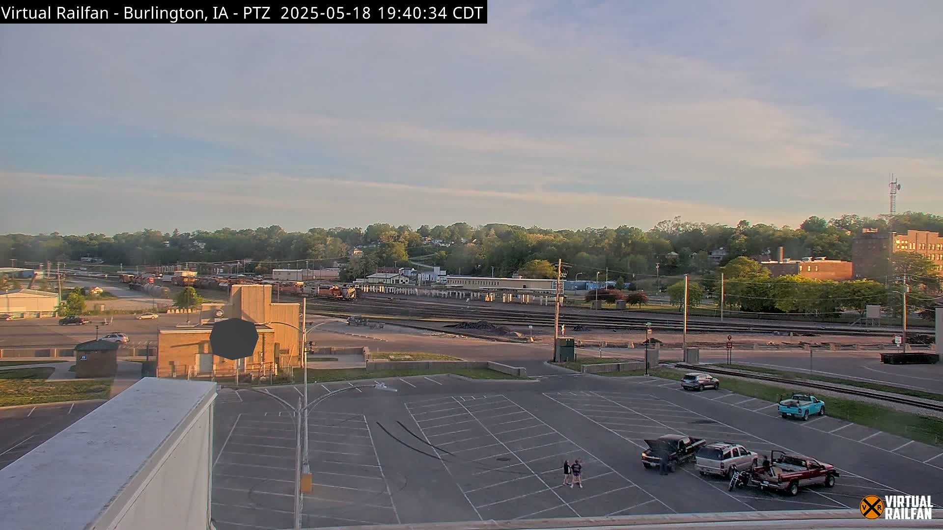 Burlington City & Mississippi River& BNSF Railway Burlington Station Live Cam - Burlington, Des Moines, Iowa, USA