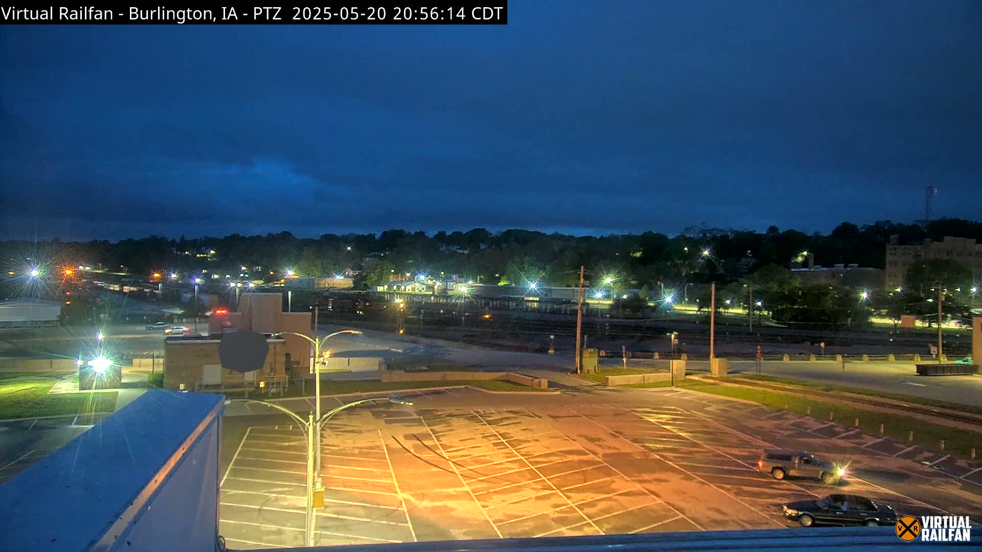 Burlington City & Mississippi River& BNSF Railway Burlington Station Live Cam - Burlington, Des Moines, Iowa, USA