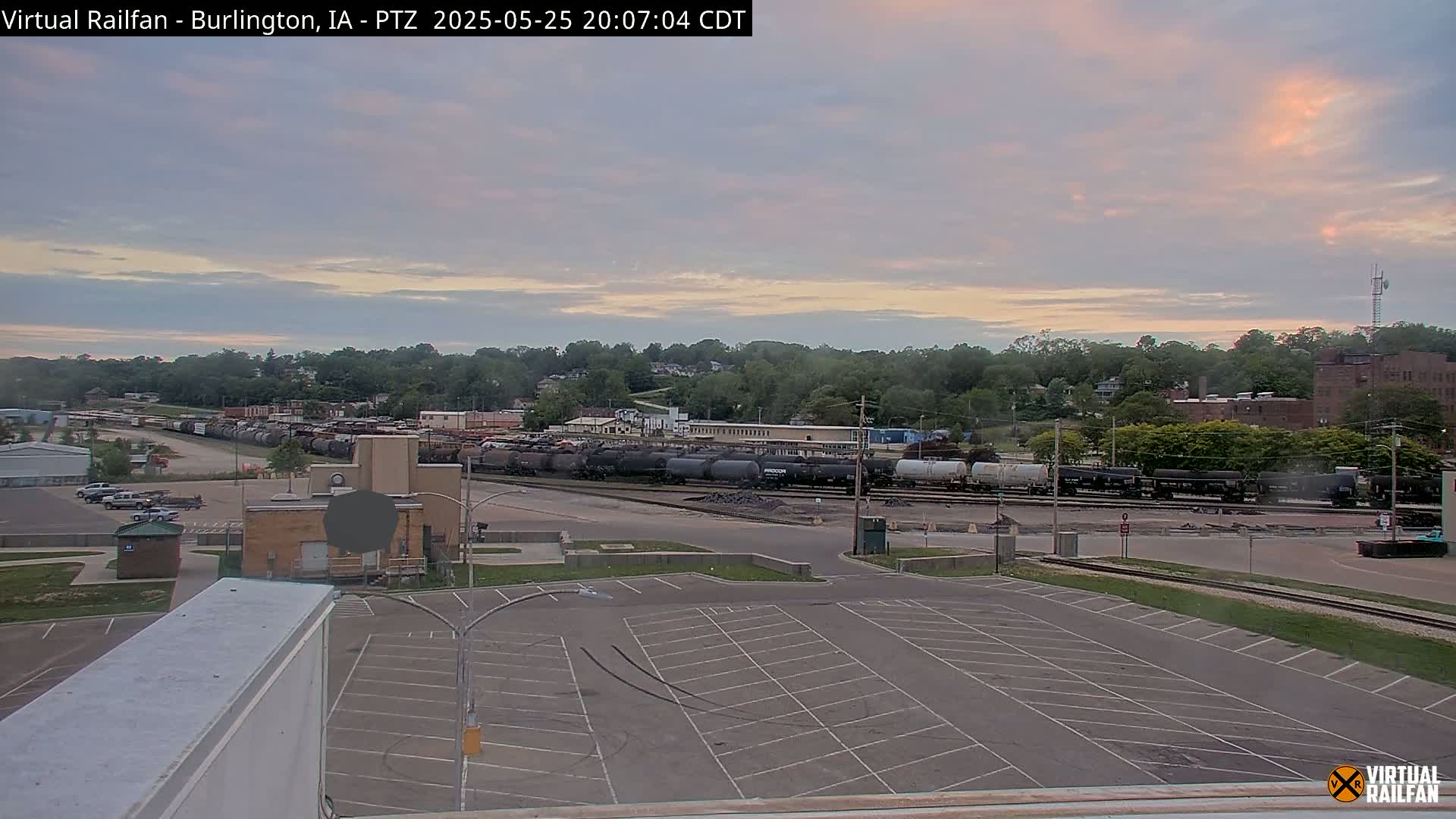 Burlington City & Mississippi River& BNSF Railway Burlington Station Live Cam - Burlington, Des Moines, Iowa, USA