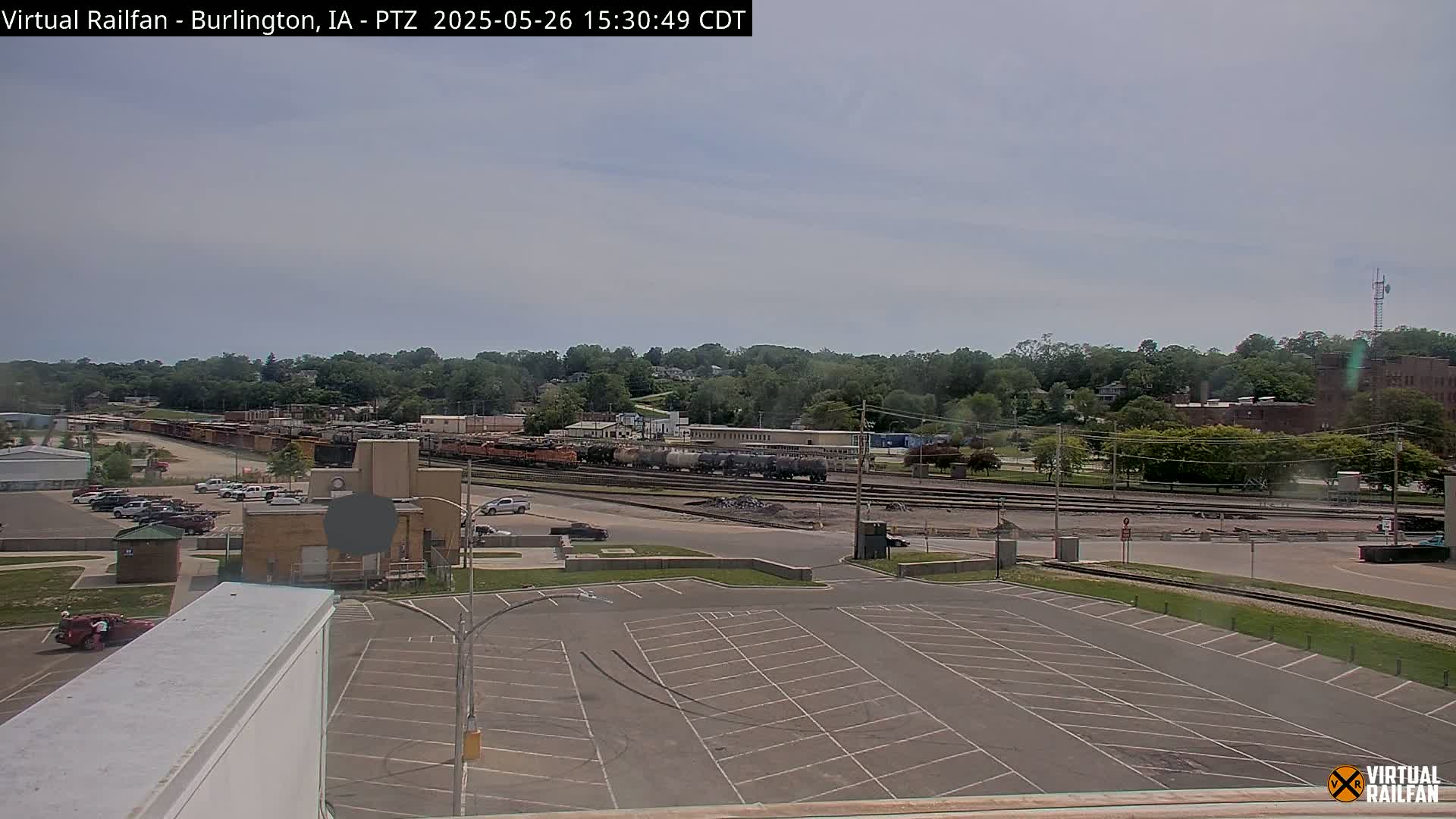 Burlington City & Mississippi River& BNSF Railway Burlington Station Live Cam - Burlington, Des Moines, Iowa, USA