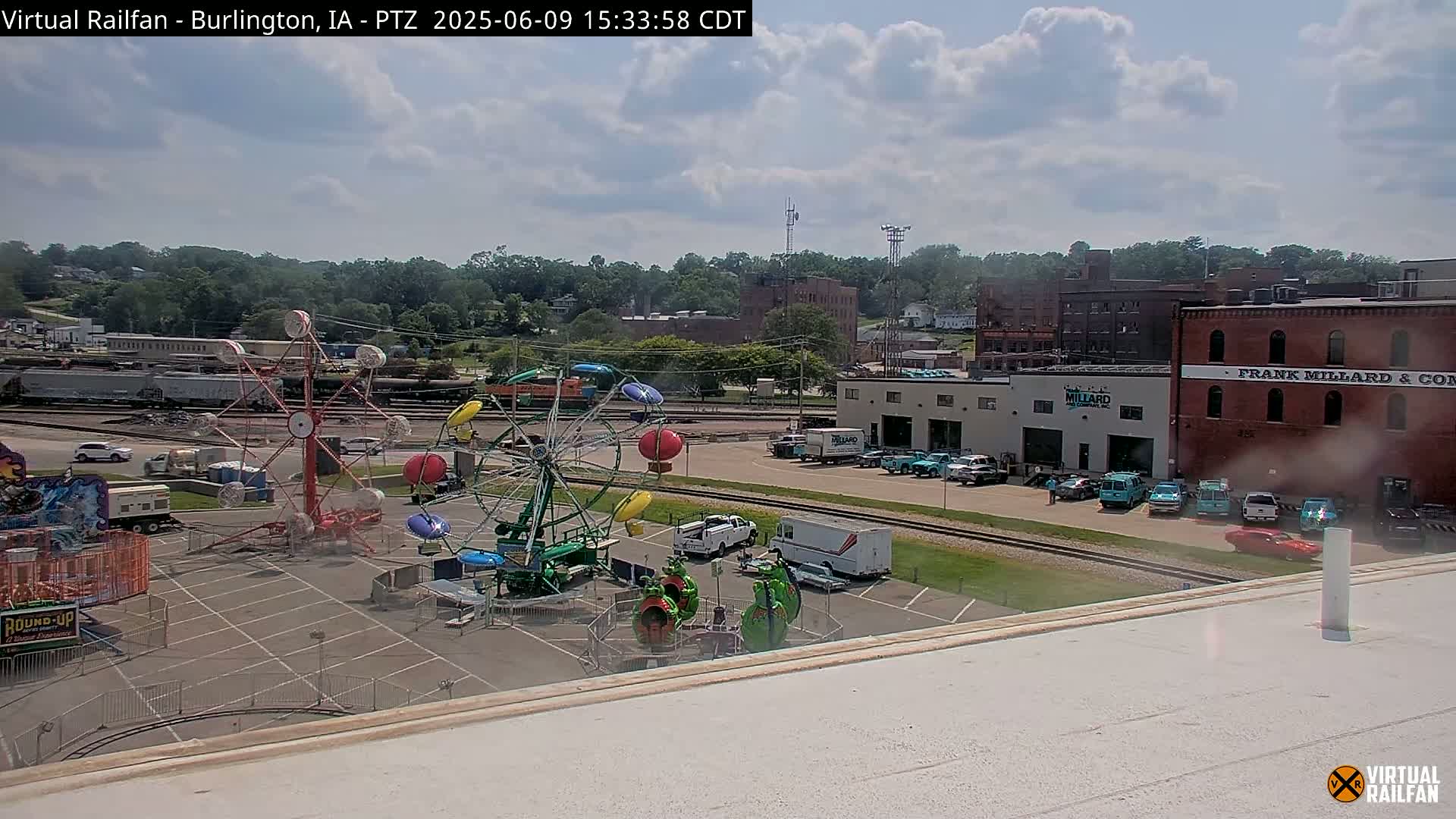 Burlington City & Mississippi River& BNSF Railway Burlington Station Live Cam - Burlington, Des Moines, Iowa, USA