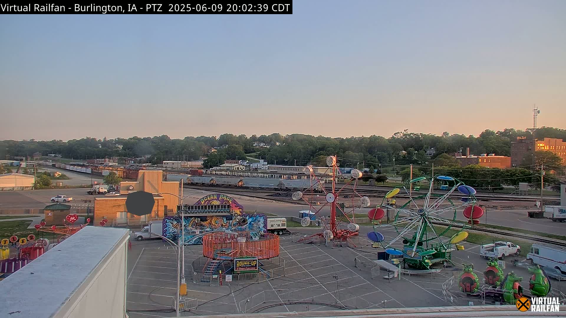 Burlington City & Mississippi River& BNSF Railway Burlington Station Live Cam - Burlington, Des Moines, Iowa, USA