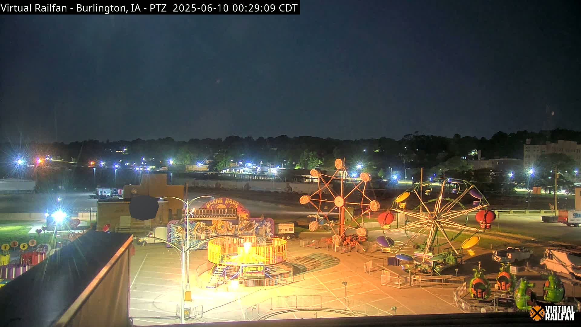 Burlington City & Mississippi River& BNSF Railway Burlington Station Live Cam - Burlington, Des Moines, Iowa, USA