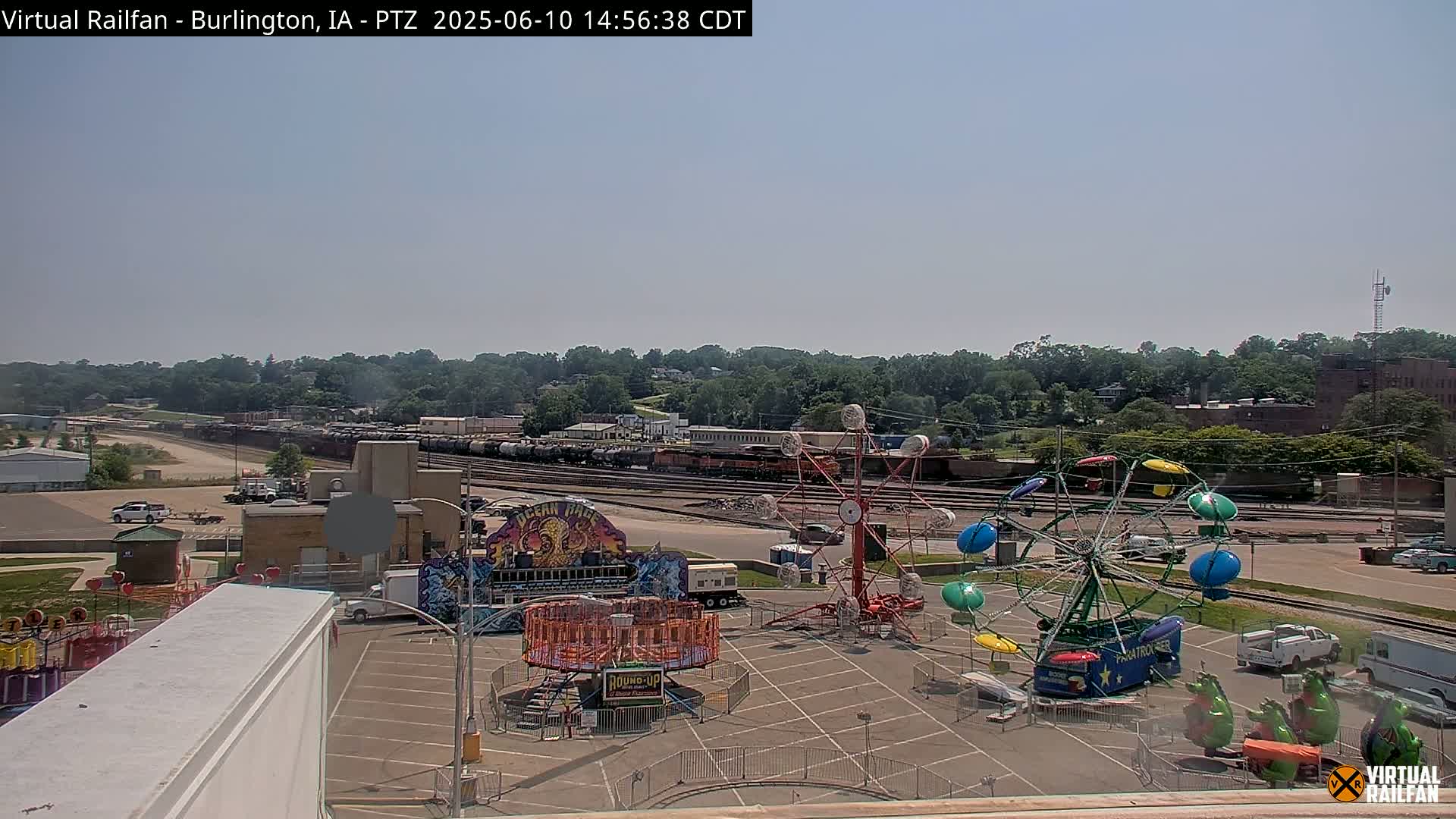 Burlington City & Mississippi River& BNSF Railway Burlington Station Live Cam - Burlington, Des Moines, Iowa, USA