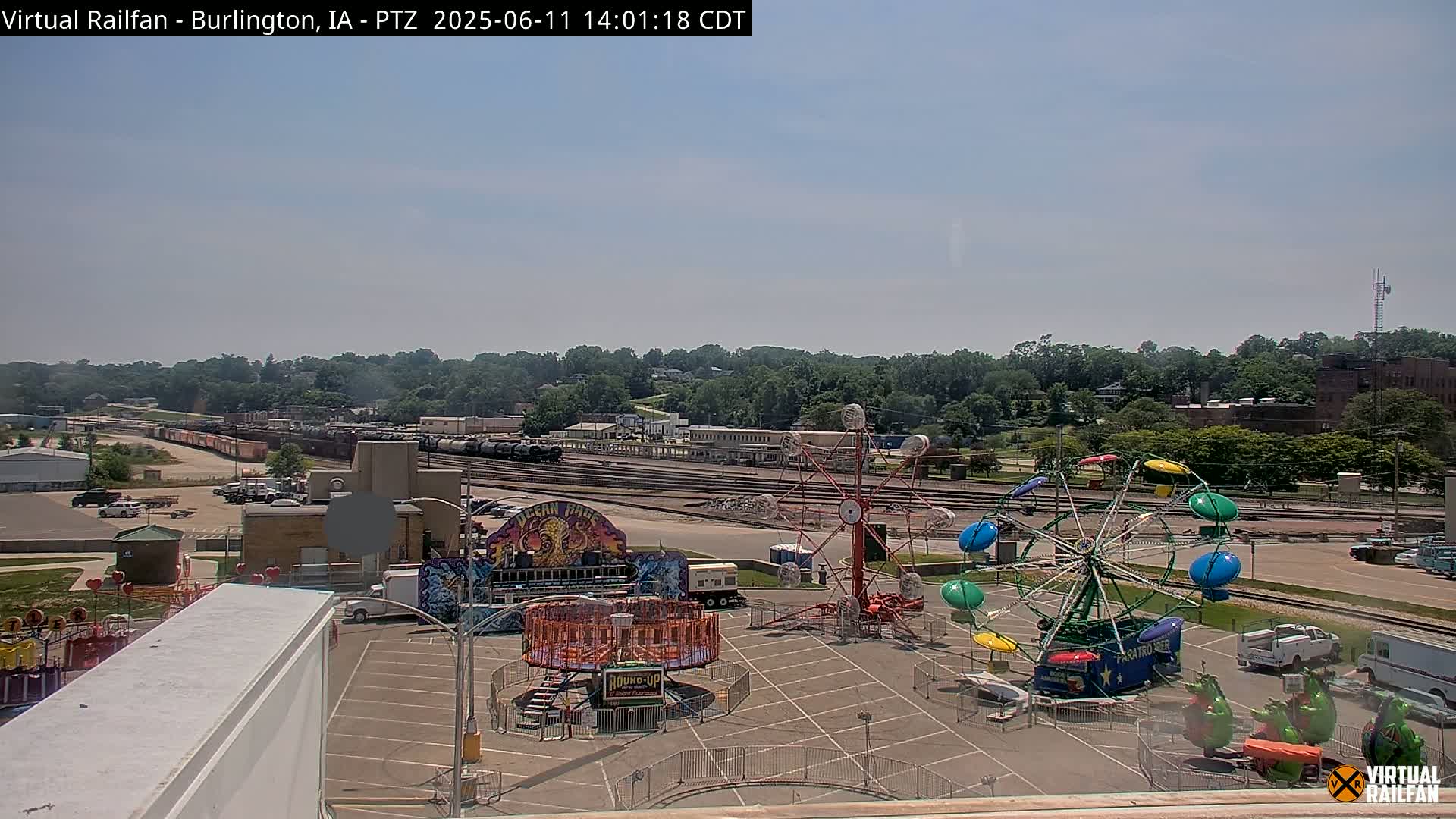 Burlington City & Mississippi River& BNSF Railway Burlington Station Live Cam - Burlington, Des Moines, Iowa, USA