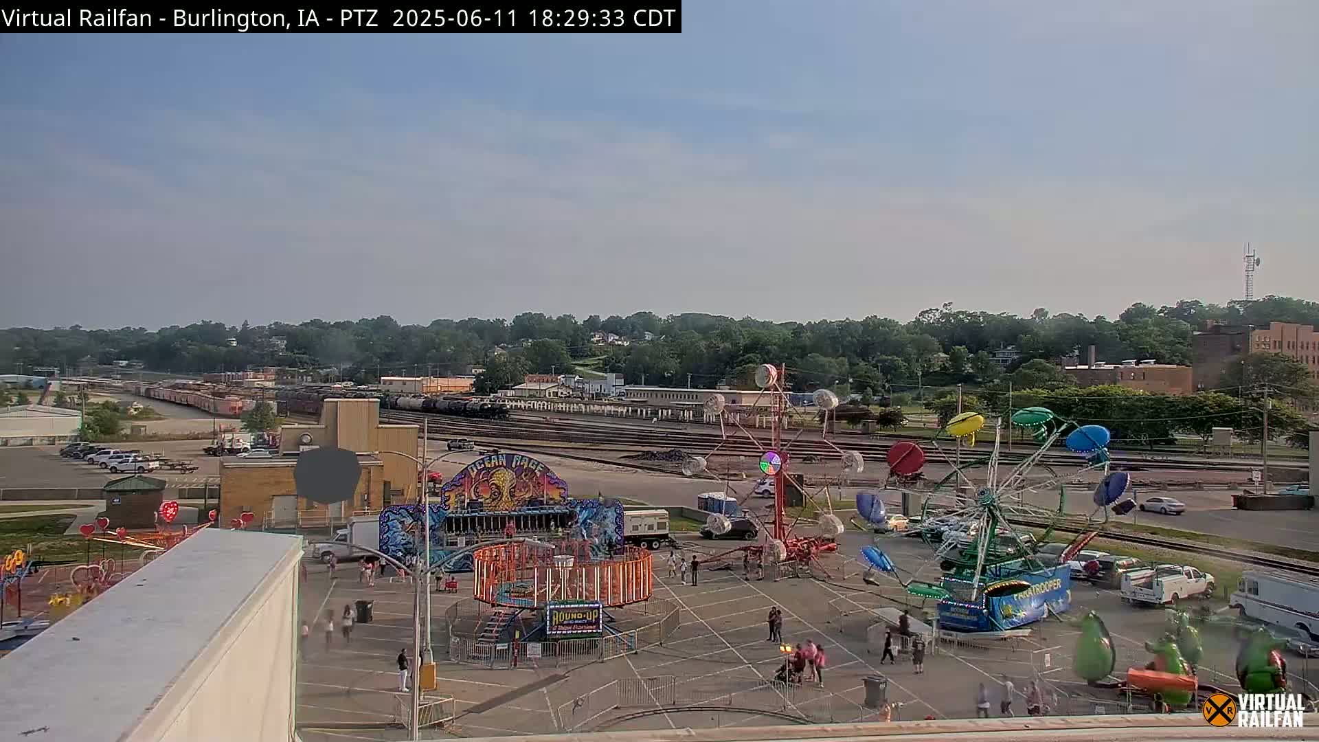Burlington City & Mississippi River& BNSF Railway Burlington Station Live Cam - Burlington, Des Moines, Iowa, USA
