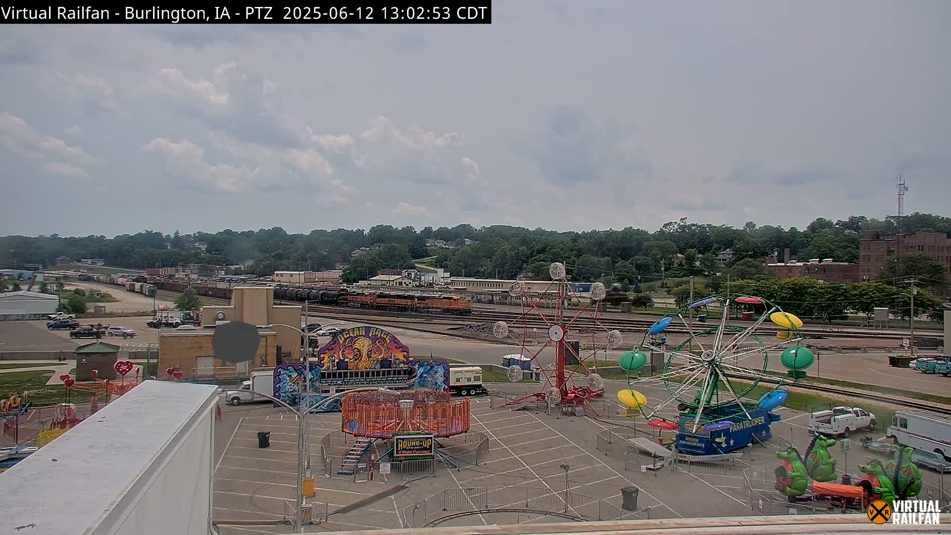 Burlington City & Mississippi River& BNSF Railway Burlington Station Live Cam - Burlington, Des Moines, Iowa, USA