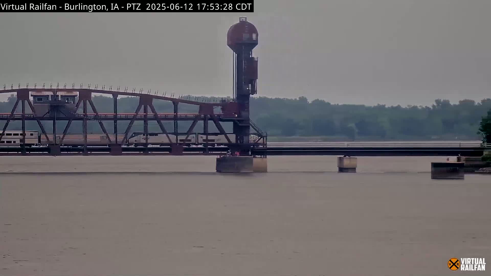 Burlington City & Mississippi River& BNSF Railway Burlington Station Live Cam - Burlington, Des Moines, Iowa, USA