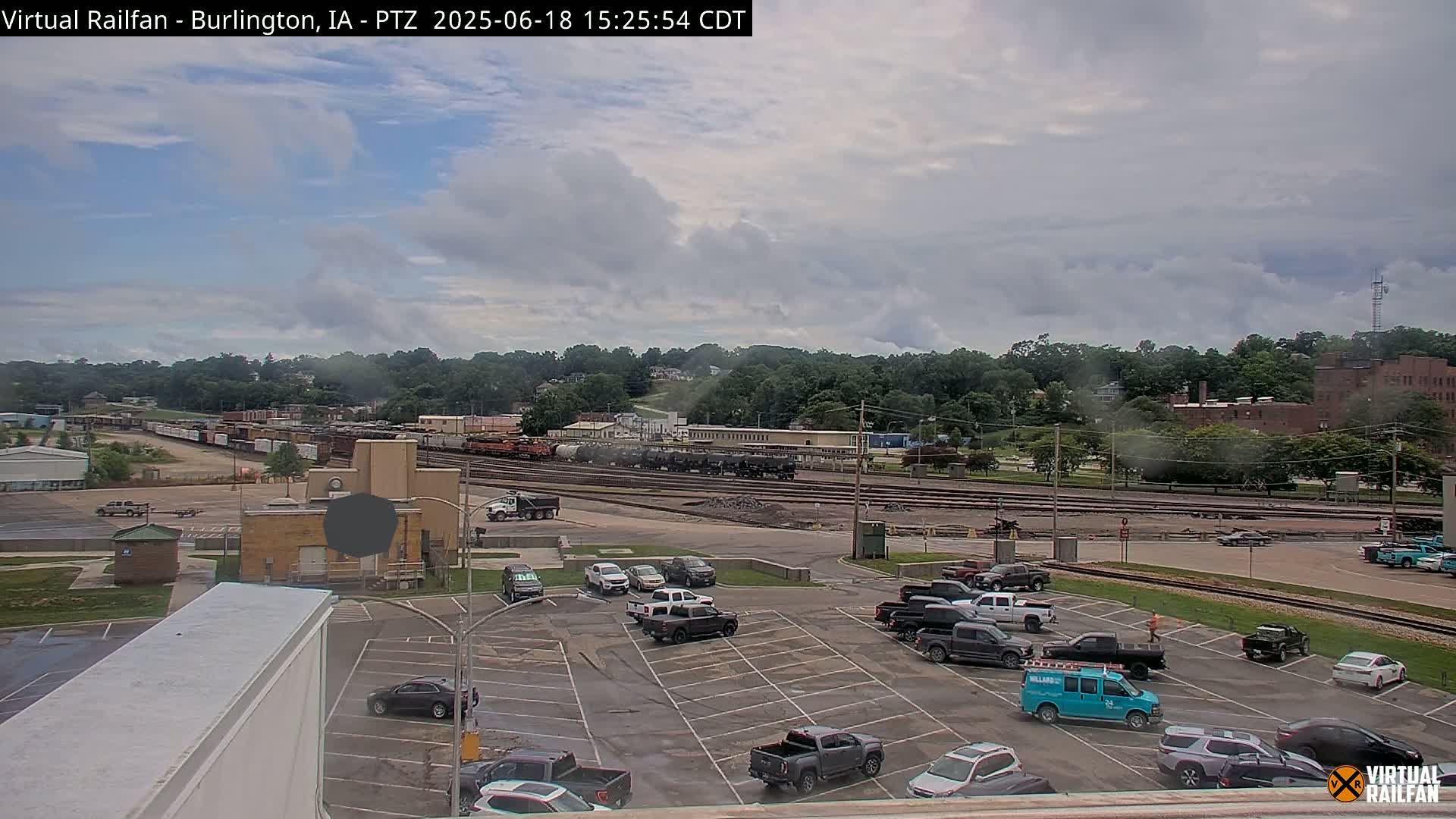 Burlington City & Mississippi River& BNSF Railway Burlington Station Live Cam - Burlington, Des Moines, Iowa, USA