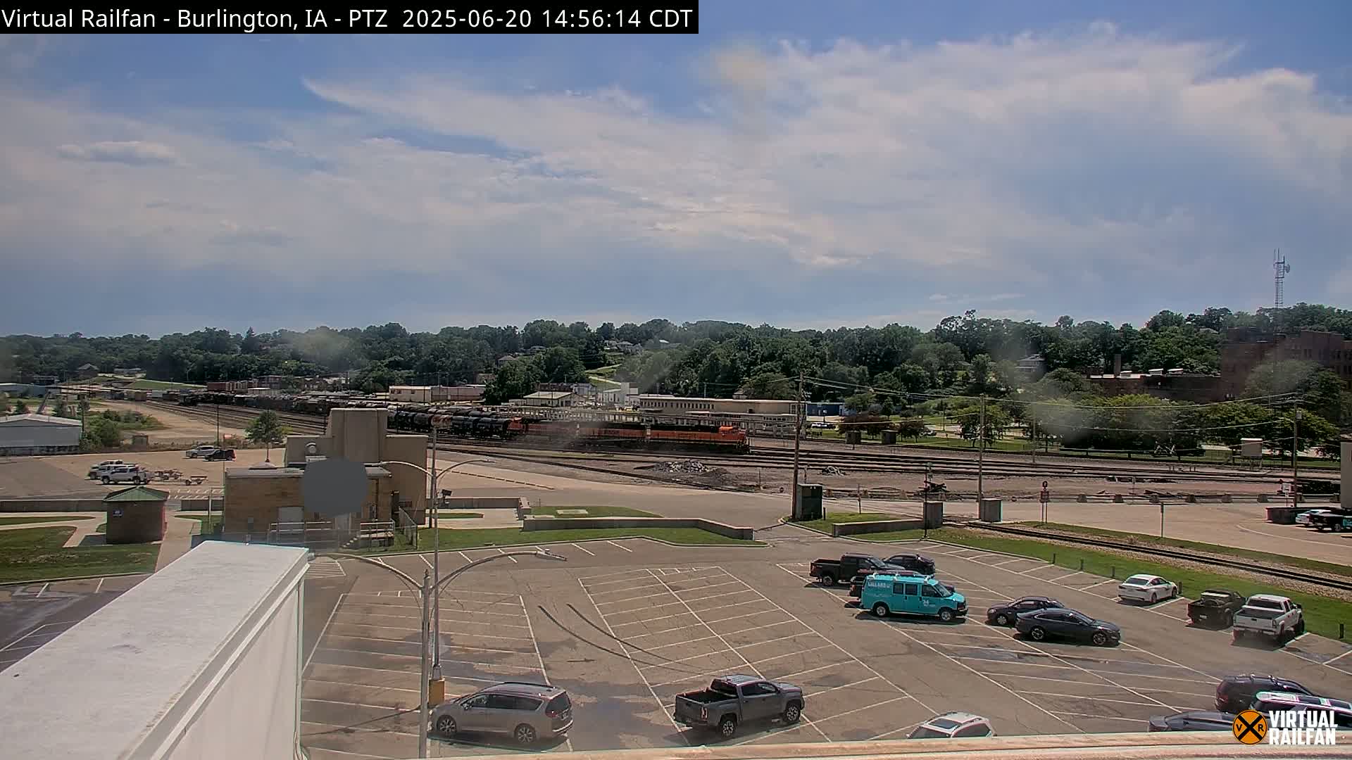 Burlington City & Mississippi River& BNSF Railway Burlington Station Live Cam - Burlington, Des Moines, Iowa, USA
