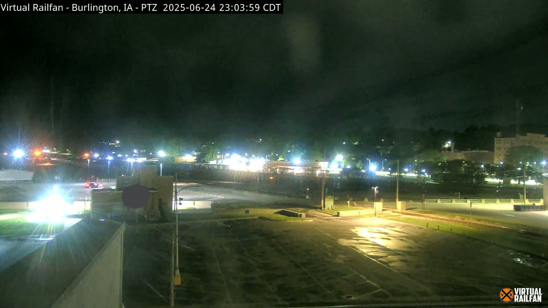 Burlington City & Mississippi River& BNSF Railway Burlington Station Live Cam - Burlington, Des Moines, Iowa, USA
