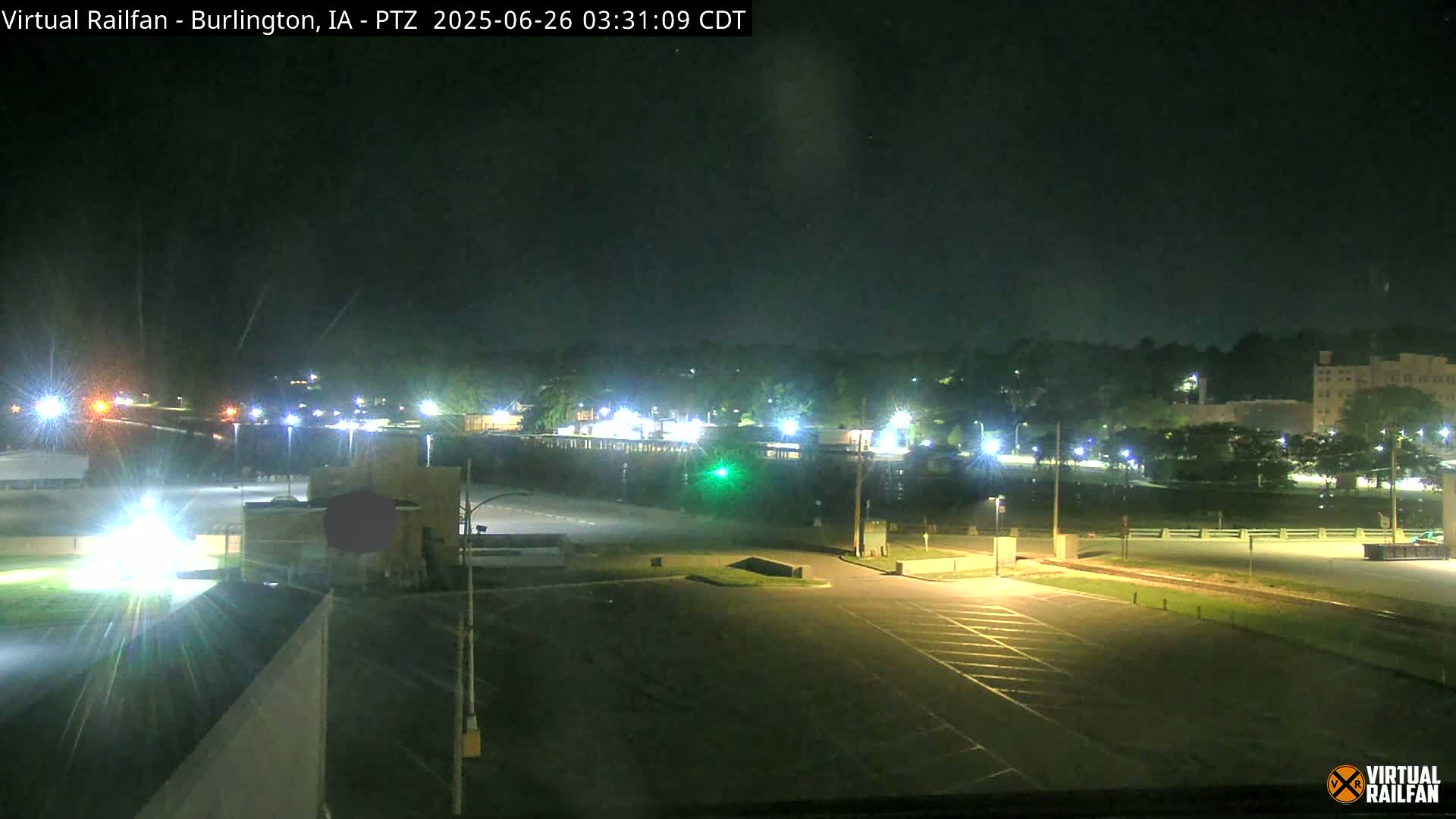 Burlington City & Mississippi River& BNSF Railway Burlington Station Live Cam - Burlington, Des Moines, Iowa, USA