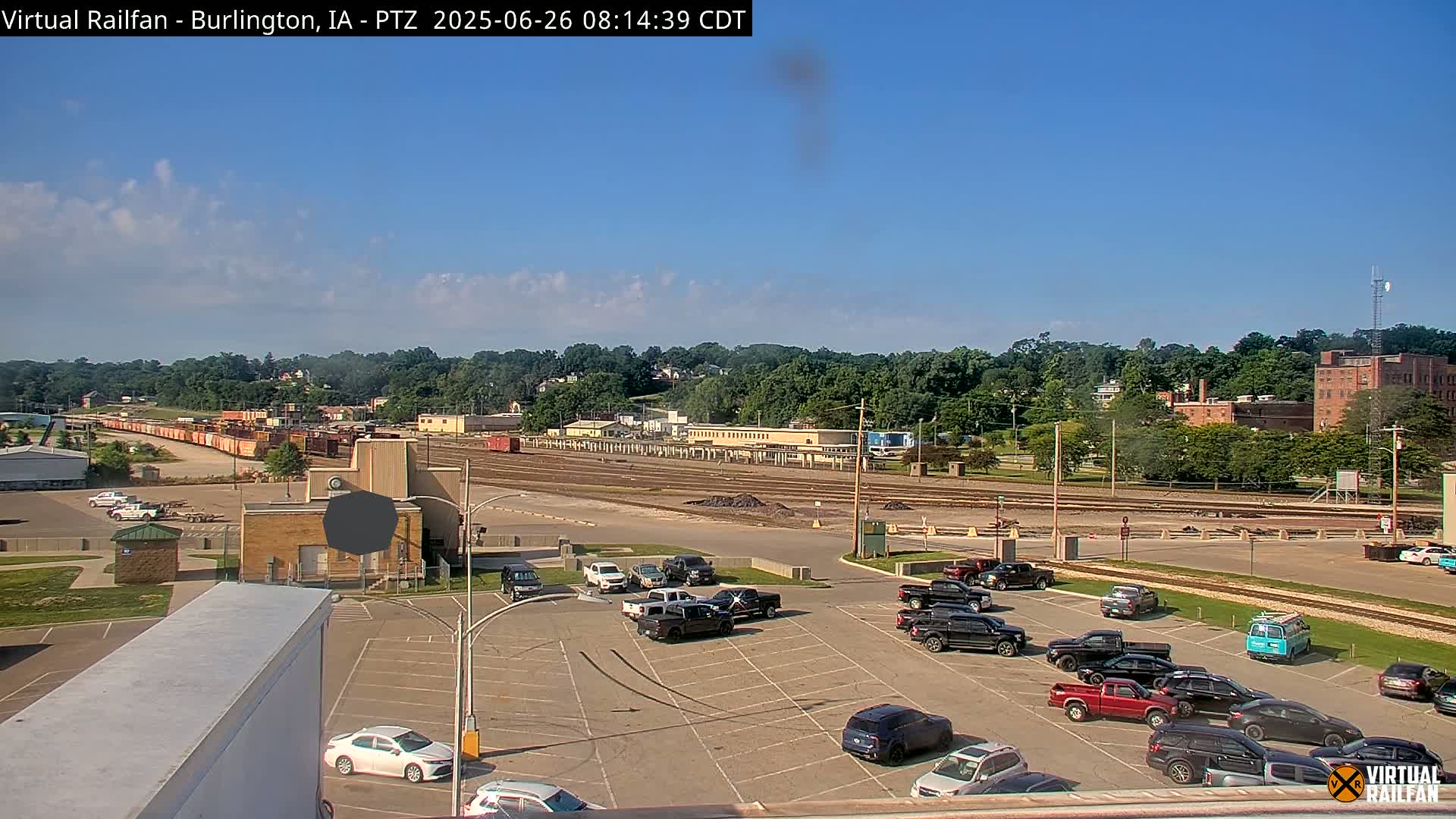 Burlington City & Mississippi River& BNSF Railway Burlington Station Live Cam - Burlington, Des Moines, Iowa, USA