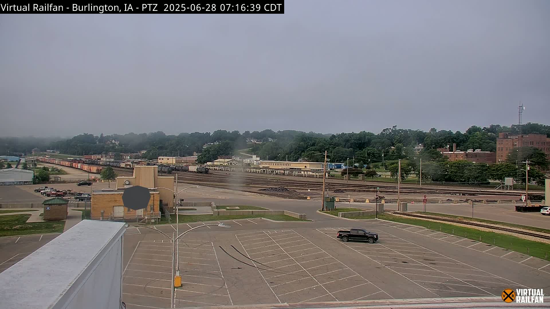 Burlington City & Mississippi River& BNSF Railway Burlington Station Live Cam - Burlington, Des Moines, Iowa, USA