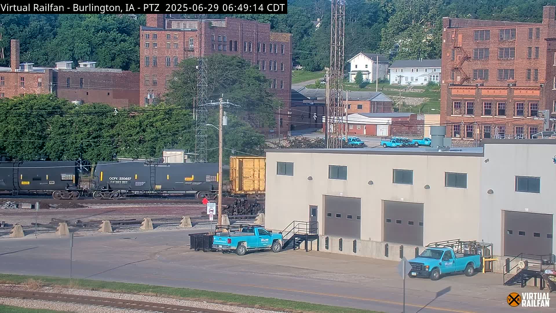 Burlington City & Mississippi River& BNSF Railway Burlington Station Live Cam - Burlington, Des Moines, Iowa, USA