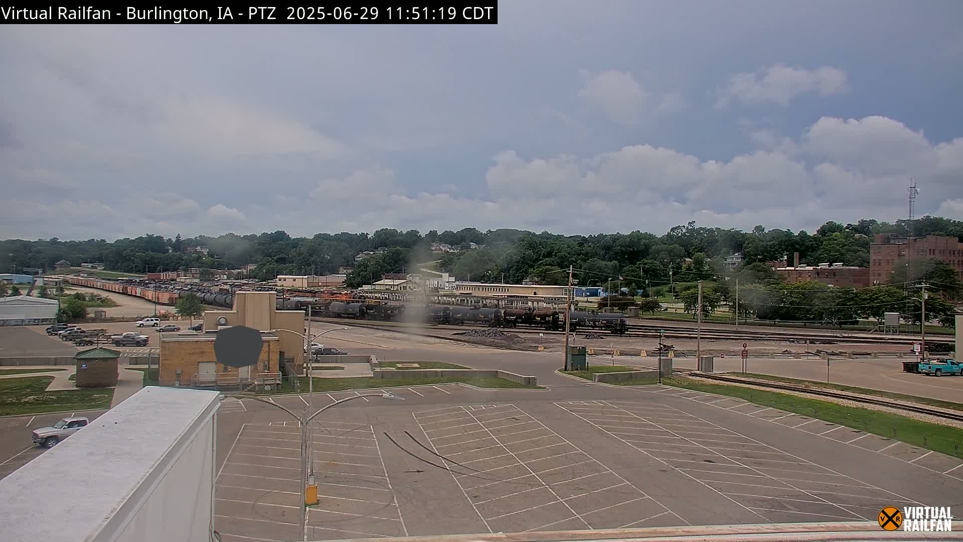 Burlington City & Mississippi River& BNSF Railway Burlington Station Live Cam - Burlington, Des Moines, Iowa, USA