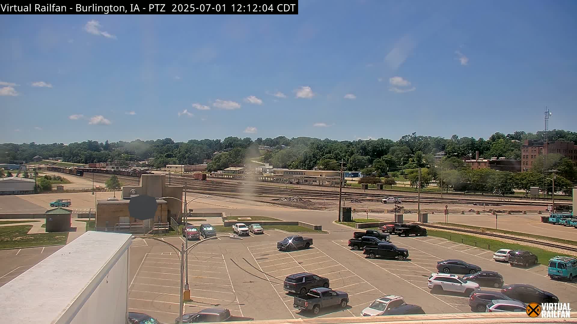 Burlington City & Mississippi River& BNSF Railway Burlington Station Live Cam - Burlington, Des Moines, Iowa, USA
