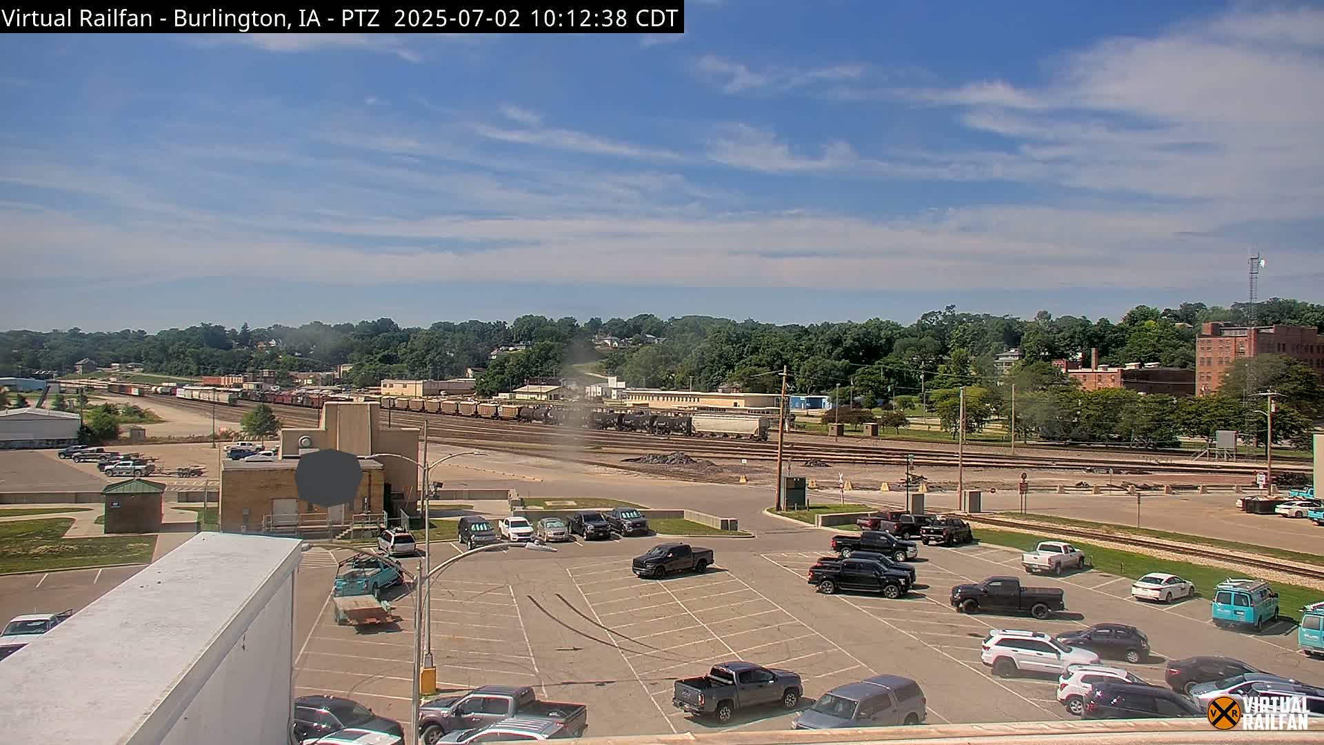 Burlington City & Mississippi River& BNSF Railway Burlington Station Live Cam - Burlington, Des Moines, Iowa, USA