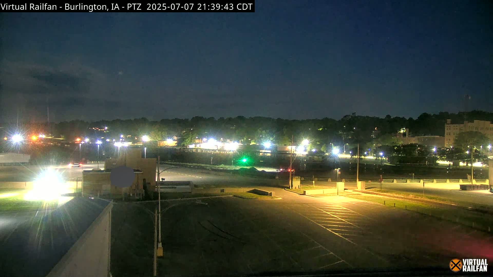 Burlington City & Mississippi River& BNSF Railway Burlington Station Live Cam - Burlington, Des Moines, Iowa, USA