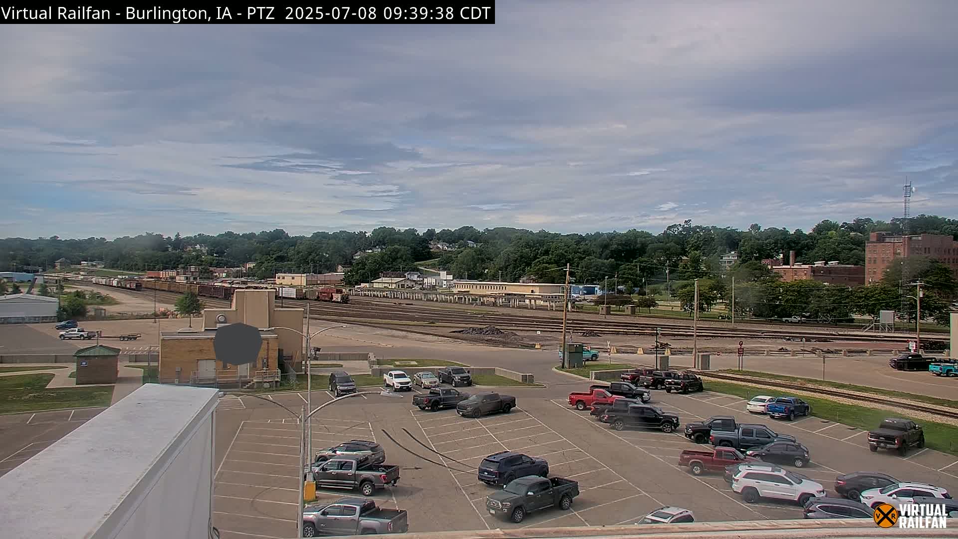 Burlington City & Mississippi River& BNSF Railway Burlington Station Live Cam - Burlington, Des Moines, Iowa, USA