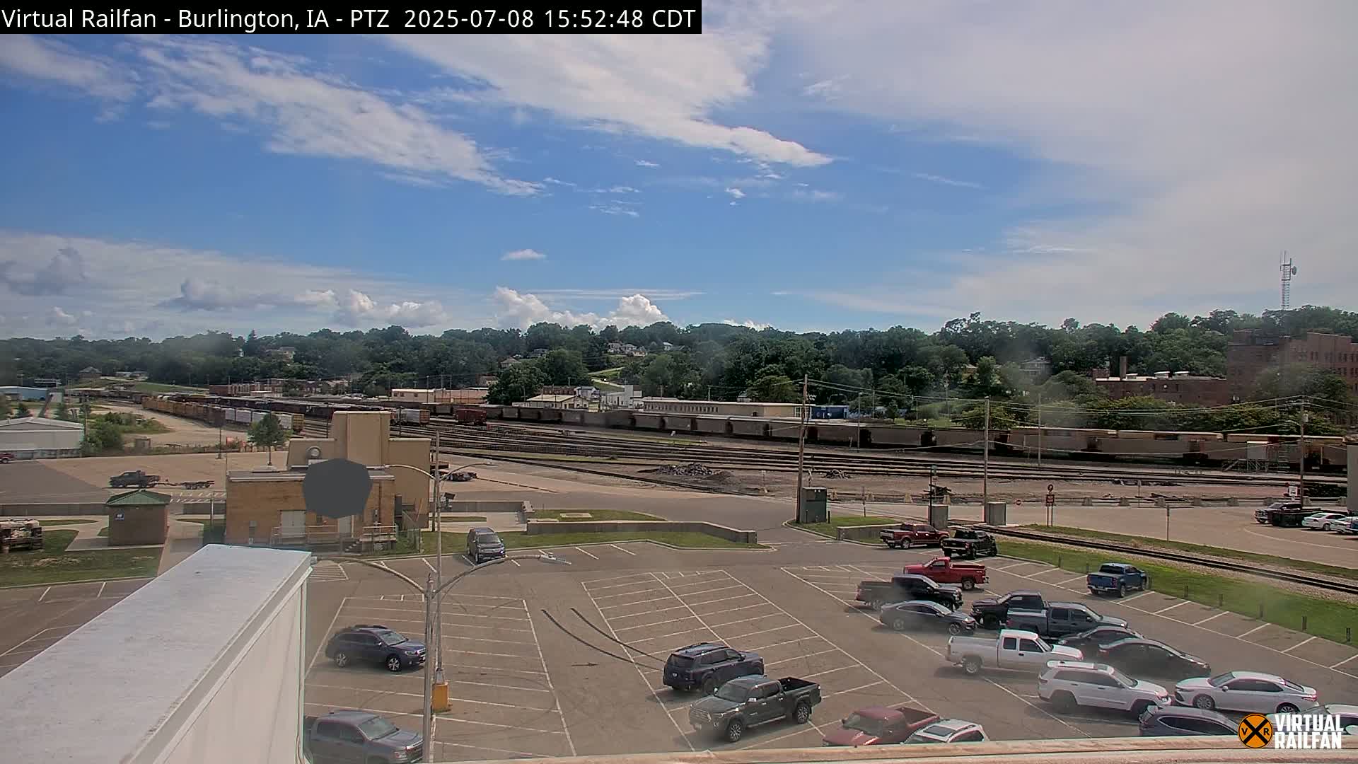 Burlington City & Mississippi River& BNSF Railway Burlington Station Live Cam - Burlington, Des Moines, Iowa, USA
