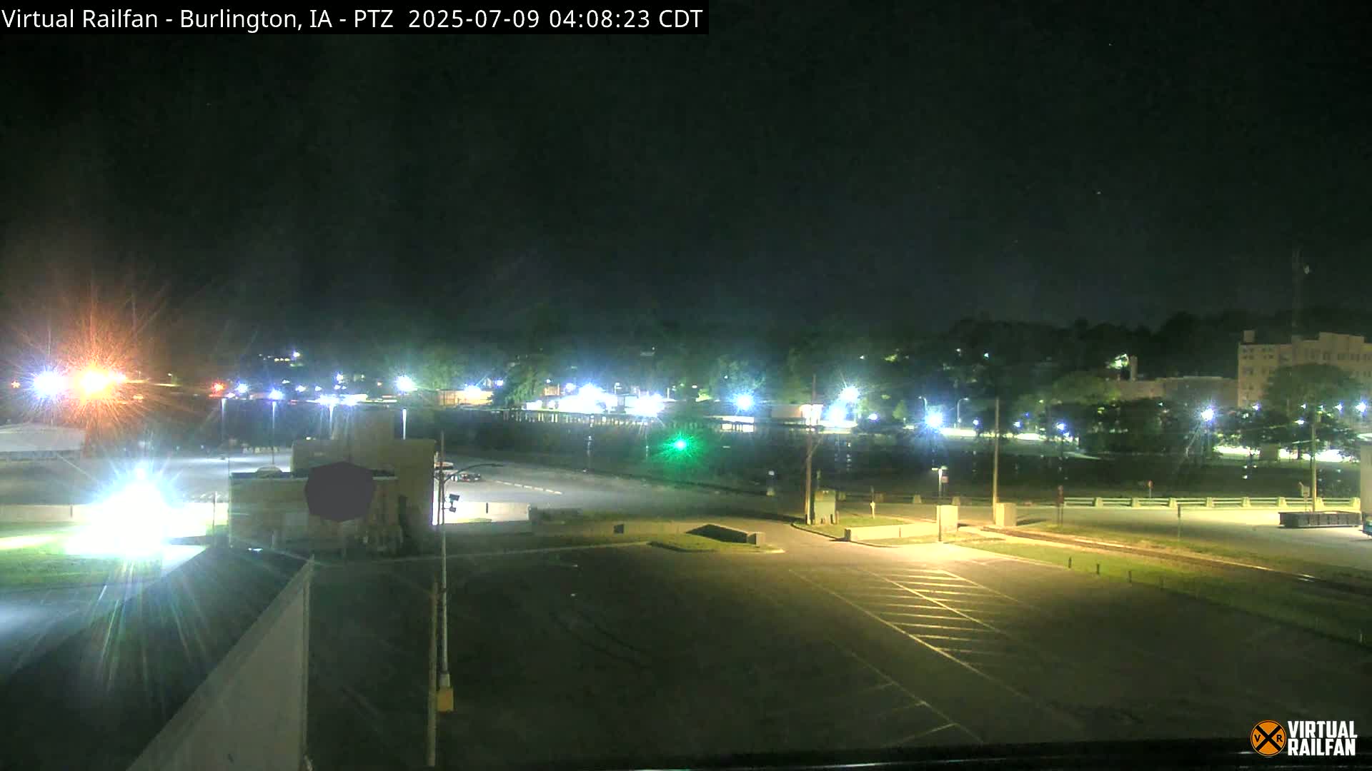 Burlington City & Mississippi River& BNSF Railway Burlington Station Live Cam - Burlington, Des Moines, Iowa, USA
