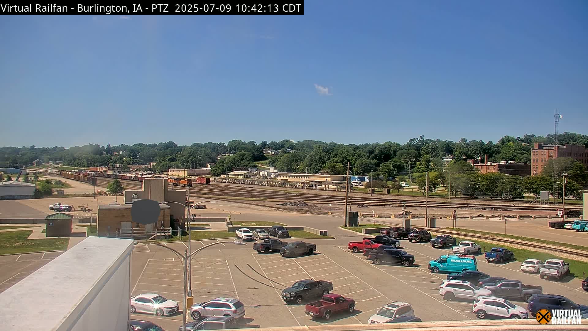 Burlington City & Mississippi River& BNSF Railway Burlington Station Live Cam - Burlington, Des Moines, Iowa, USA