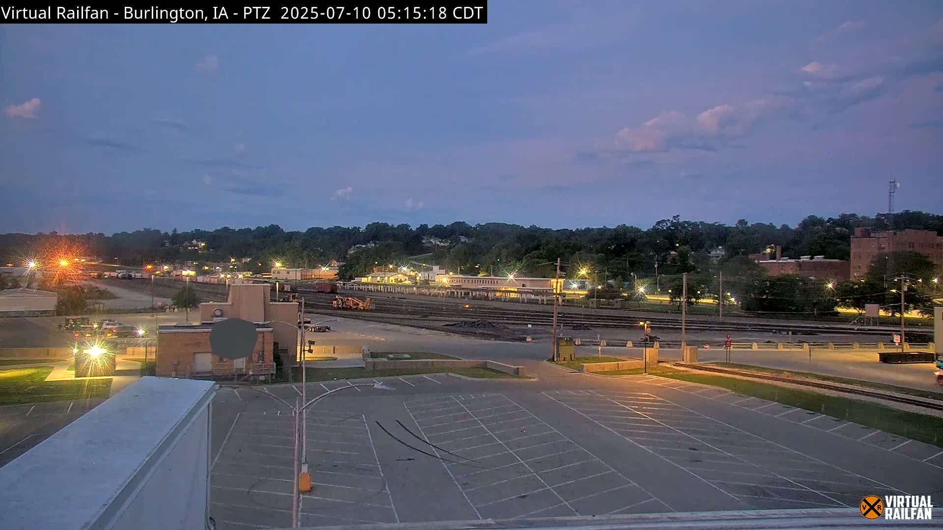 Burlington City & Mississippi River& BNSF Railway Burlington Station Live Cam - Burlington, Des Moines, Iowa, USA