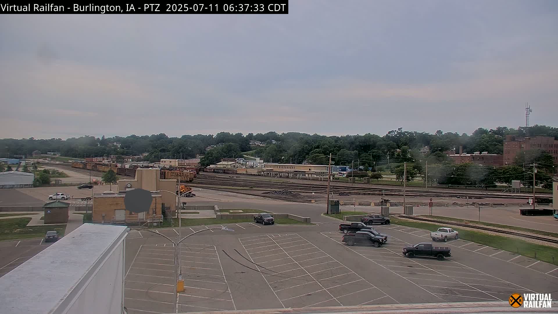 Burlington City & Mississippi River& BNSF Railway Burlington Station Live Cam - Burlington, Des Moines, Iowa, USA