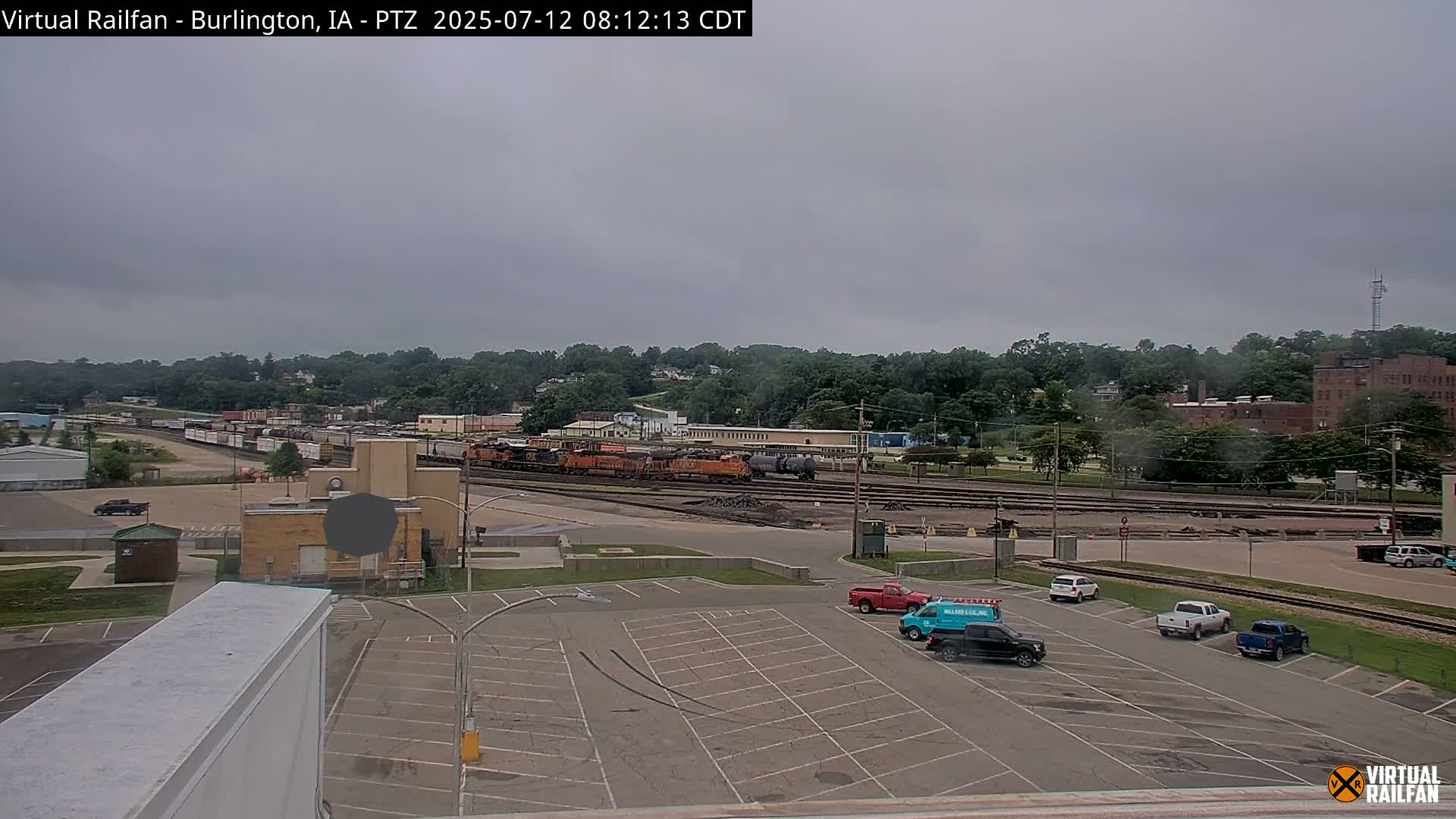 Burlington City & Mississippi River& BNSF Railway Burlington Station Live Cam - Burlington, Des Moines, Iowa, USA