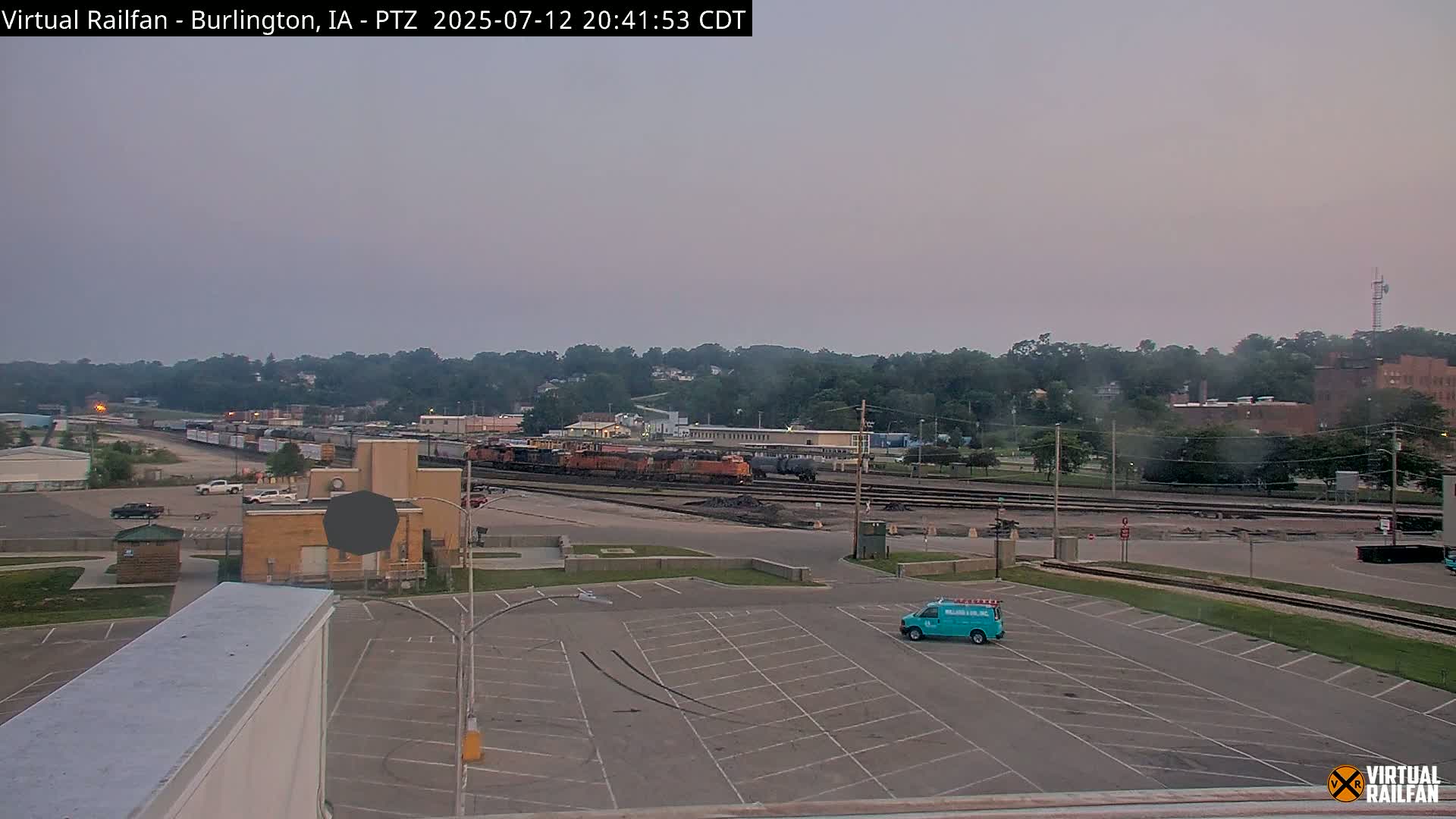 Burlington City & Mississippi River& BNSF Railway Burlington Station Live Cam - Burlington, Des Moines, Iowa, USA