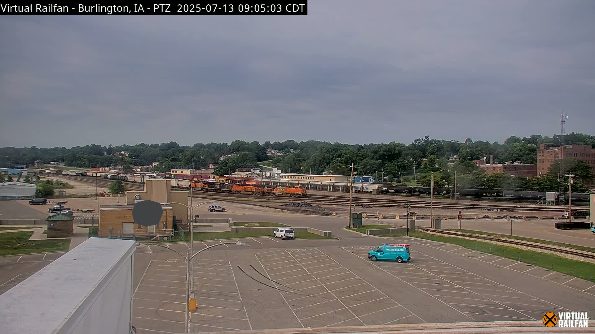 Burlington City & Mississippi River& BNSF Railway Burlington Station Live Cam - Burlington, Des Moines, Iowa, USA