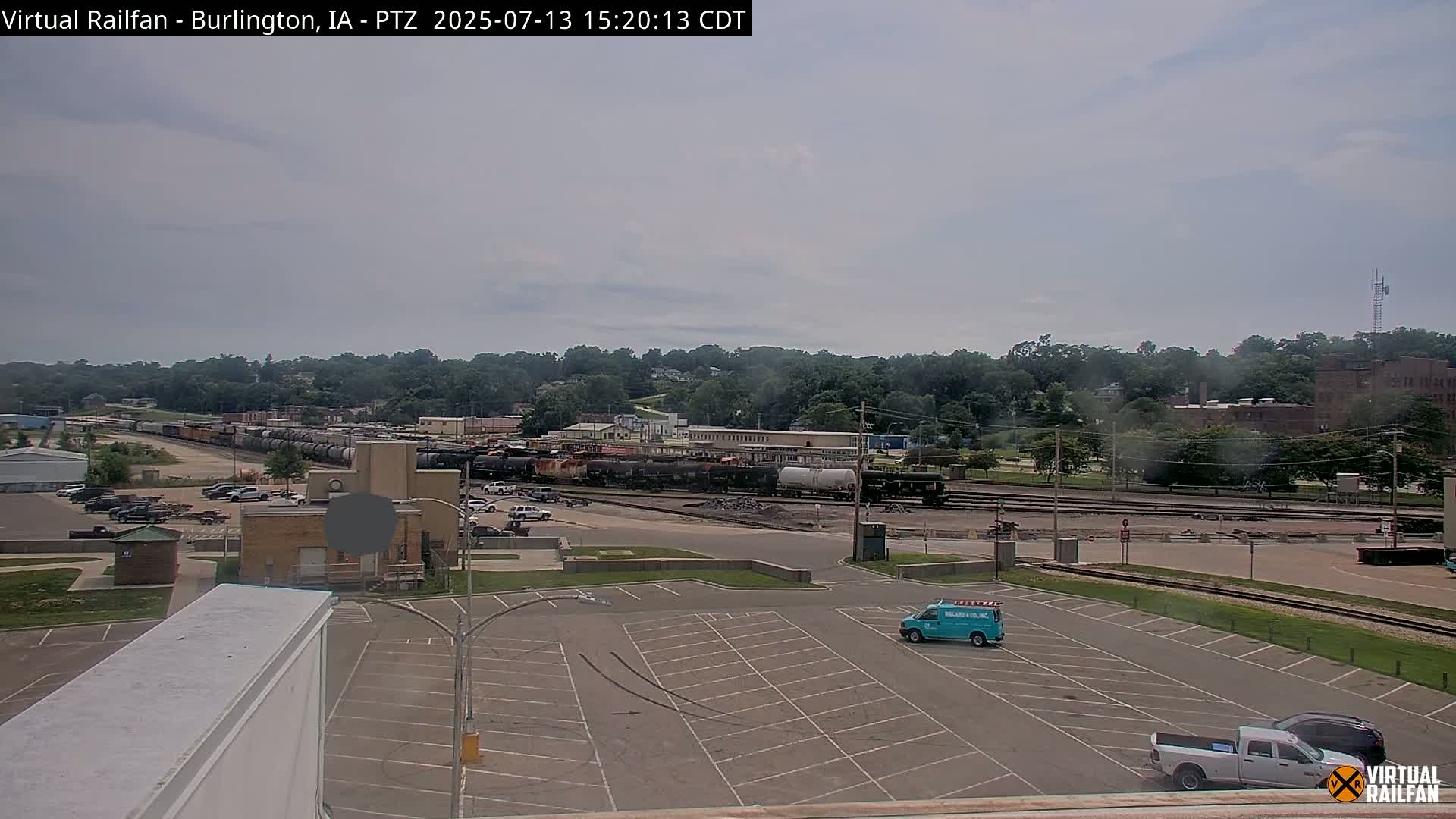 Burlington City & Mississippi River& BNSF Railway Burlington Station Live Cam - Burlington, Des Moines, Iowa, USA