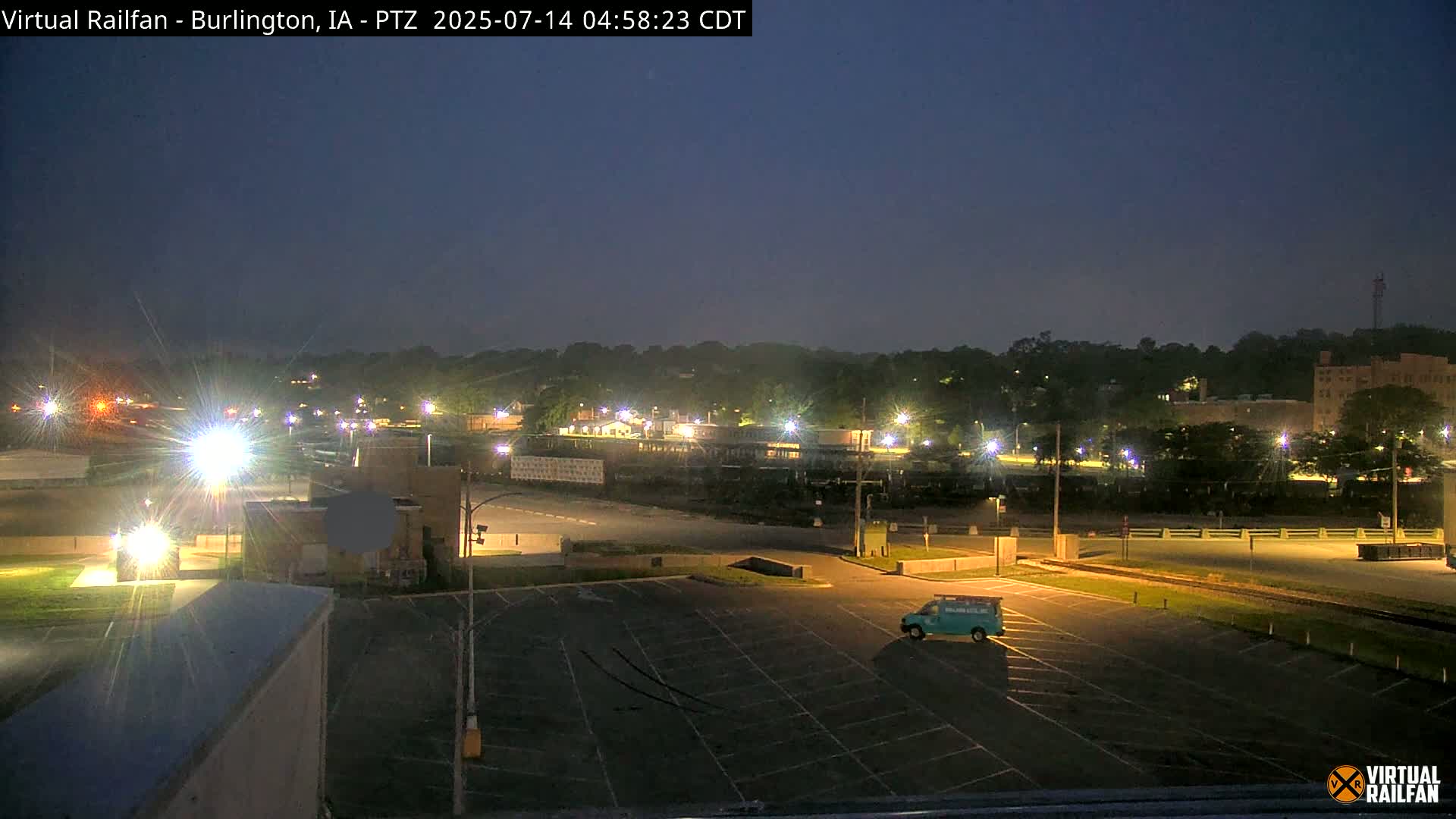 Burlington City & Mississippi River& BNSF Railway Burlington Station Live Cam - Burlington, Des Moines, Iowa, USA
