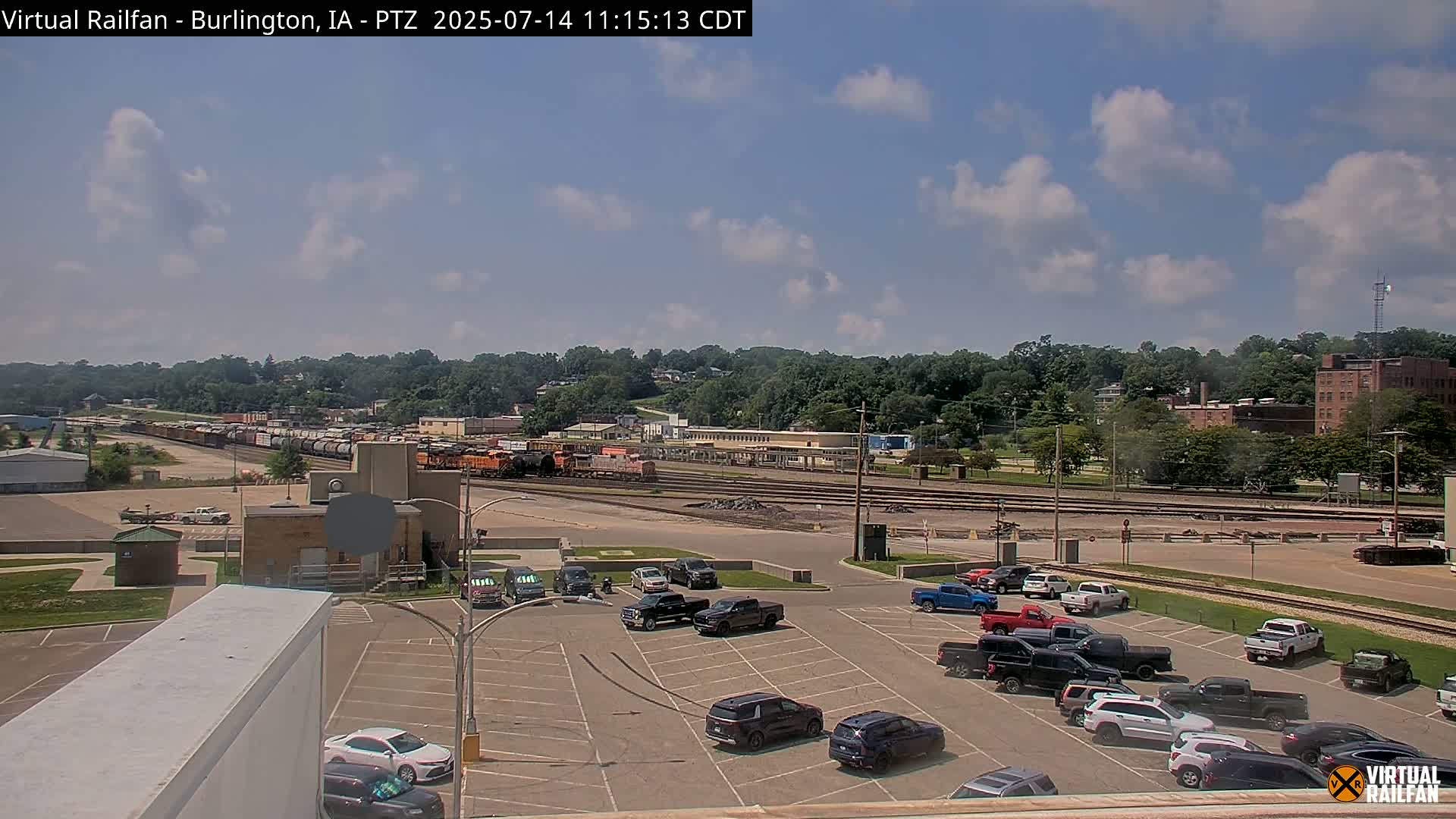 Burlington City & Mississippi River& BNSF Railway Burlington Station Live Cam - Burlington, Des Moines, Iowa, USA