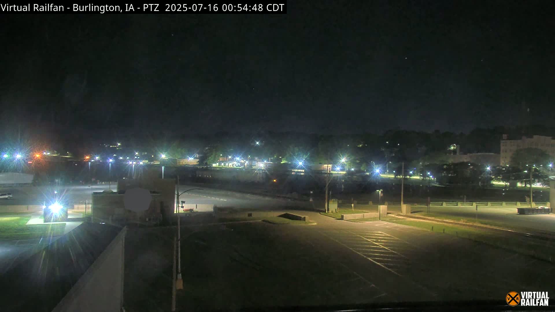 Burlington City & Mississippi River& BNSF Railway Burlington Station Live Cam - Burlington, Des Moines, Iowa, USA