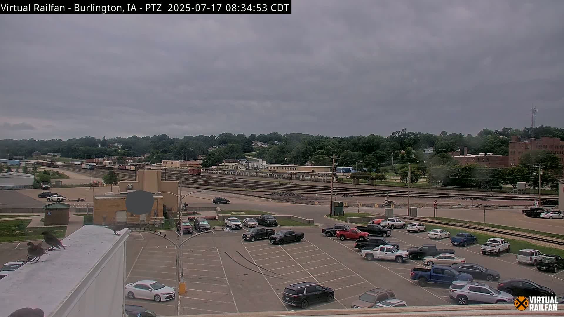Burlington City & Mississippi River& BNSF Railway Burlington Station Live Cam - Burlington, Des Moines, Iowa, USA