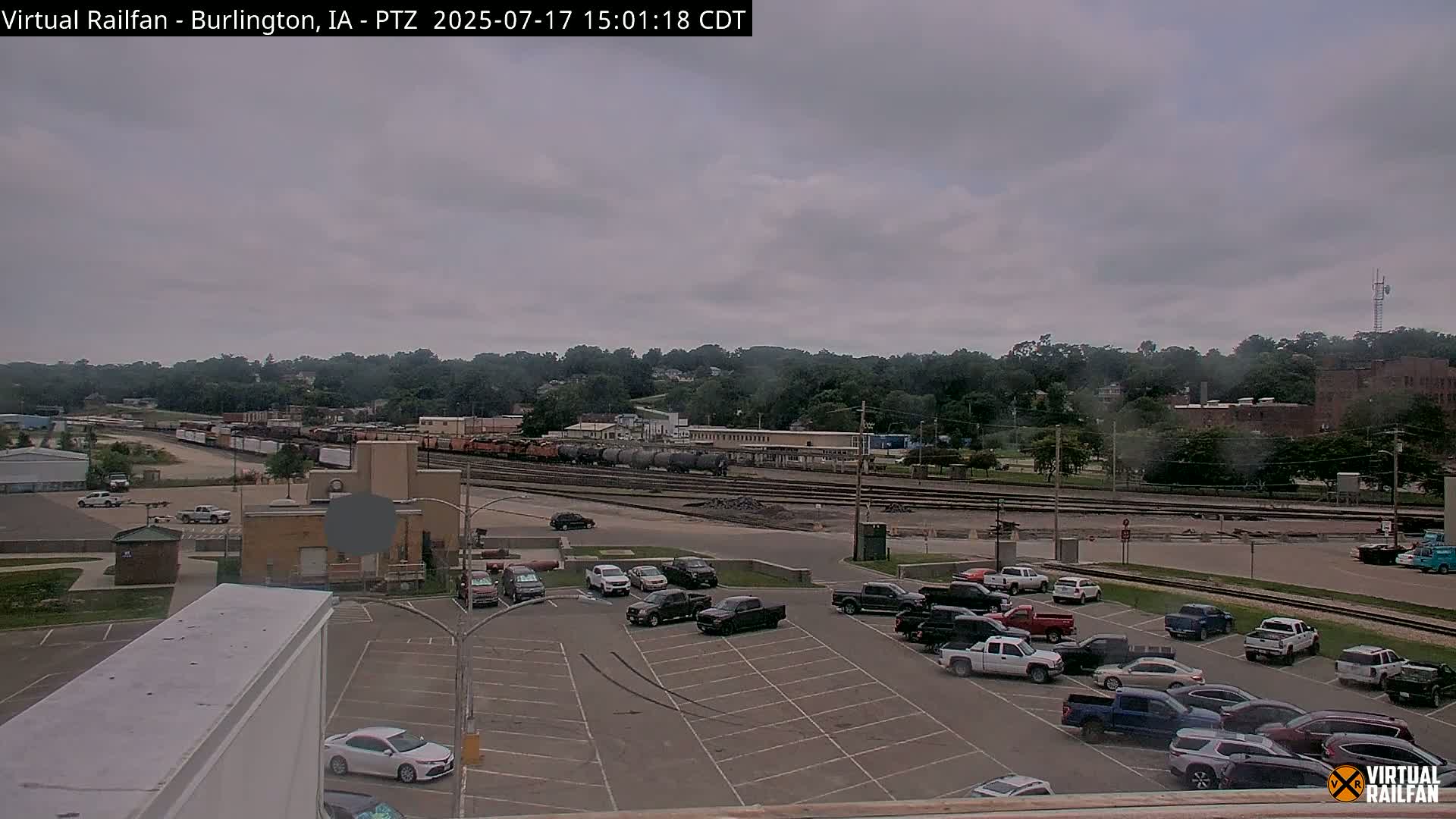 Burlington City & Mississippi River& BNSF Railway Burlington Station Live Cam - Burlington, Des Moines, Iowa, USA
