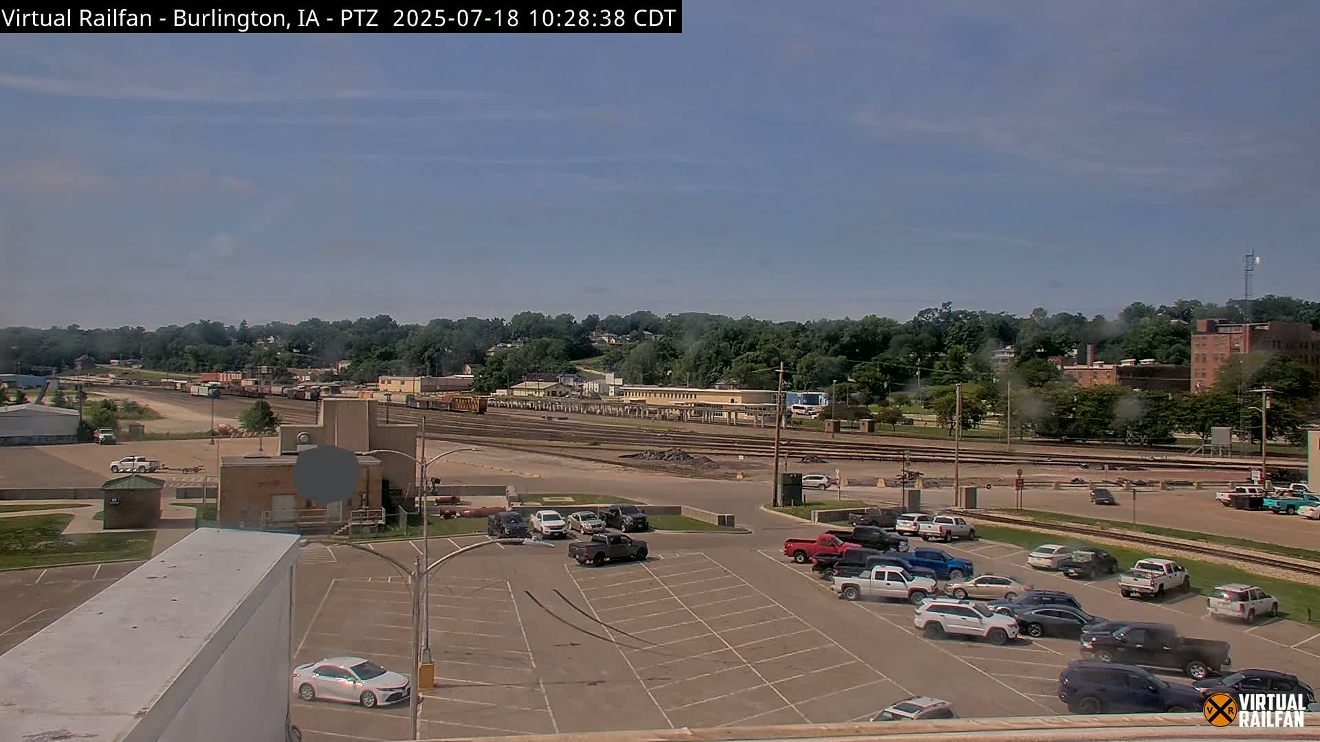 Burlington City & Mississippi River& BNSF Railway Burlington Station Live Cam - Burlington, Des Moines, Iowa, USA
