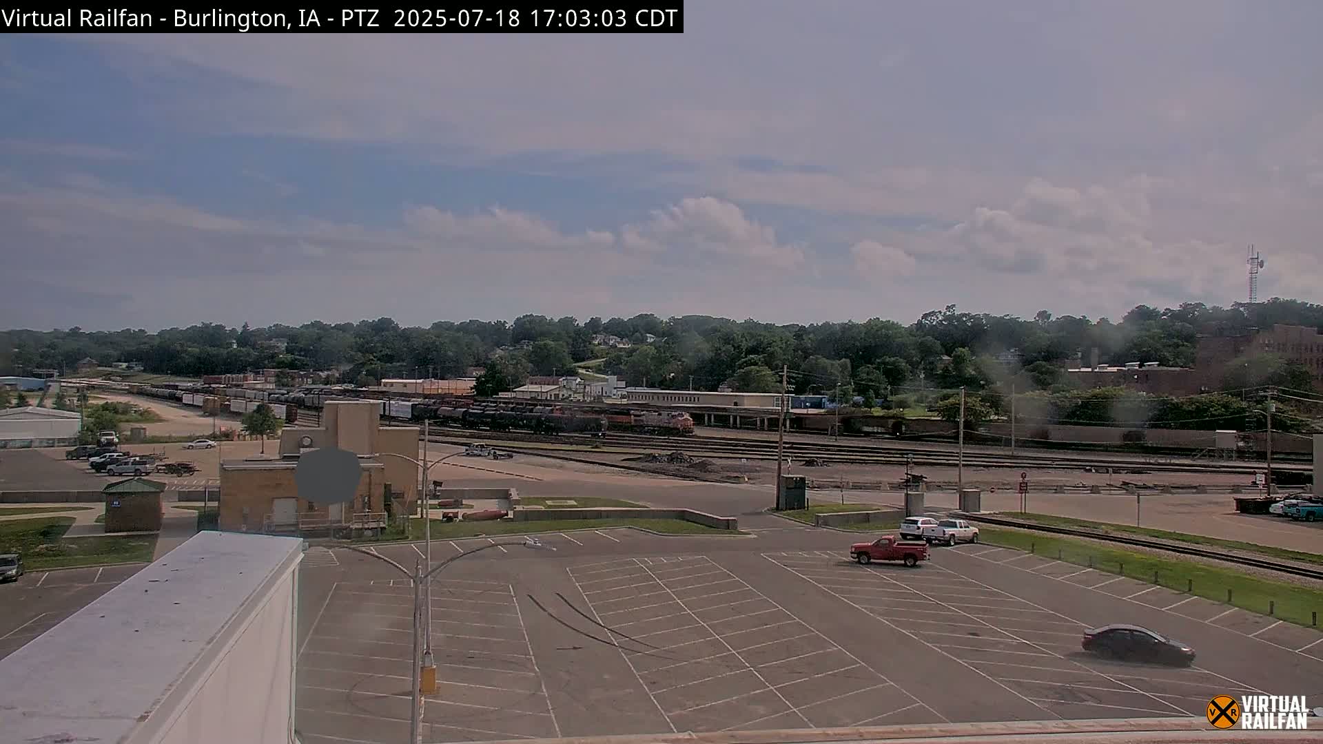 Burlington City & Mississippi River& BNSF Railway Burlington Station Live Cam - Burlington, Des Moines, Iowa, USA