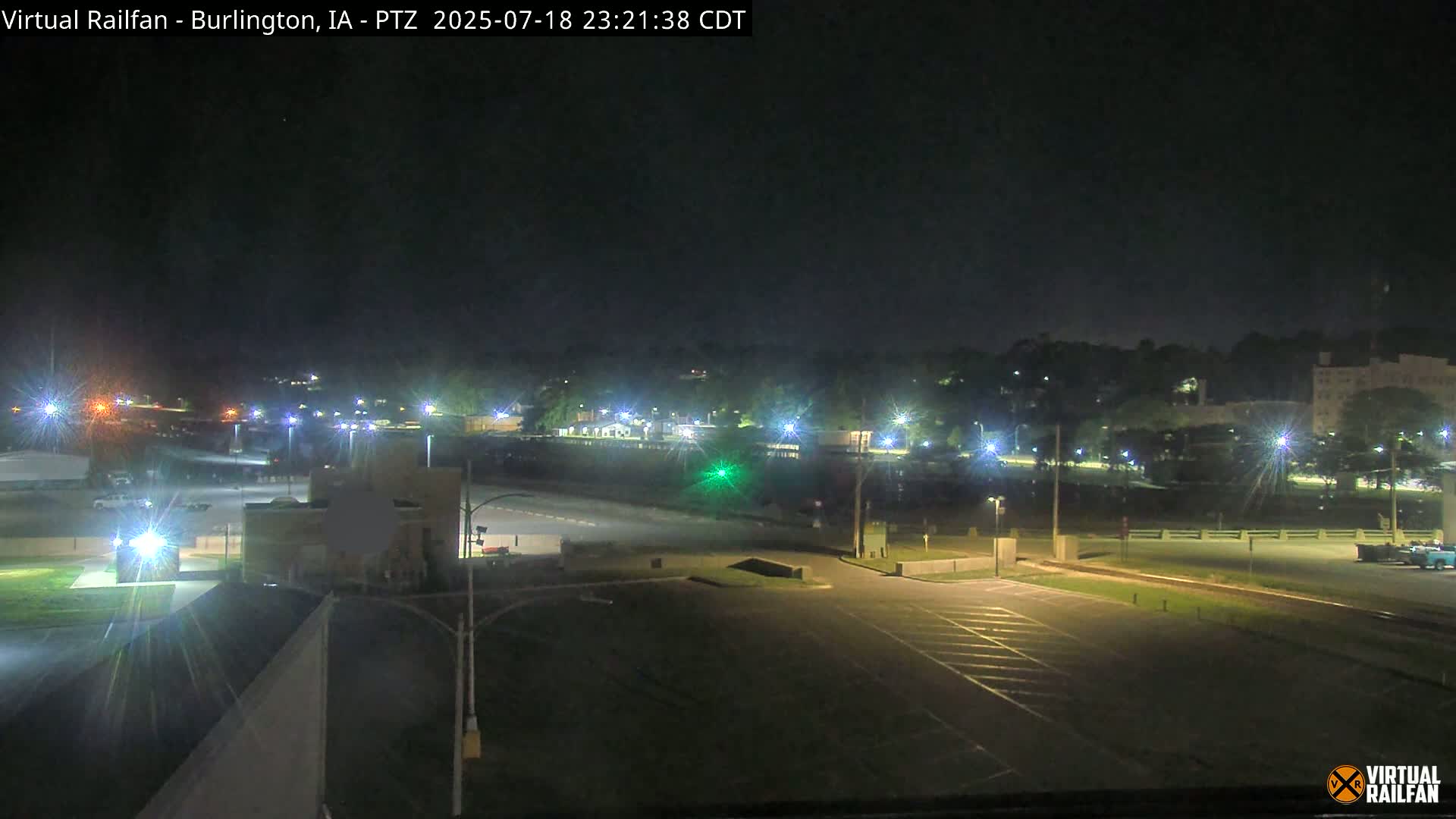 Burlington City & Mississippi River& BNSF Railway Burlington Station Live Cam - Burlington, Des Moines, Iowa, USA